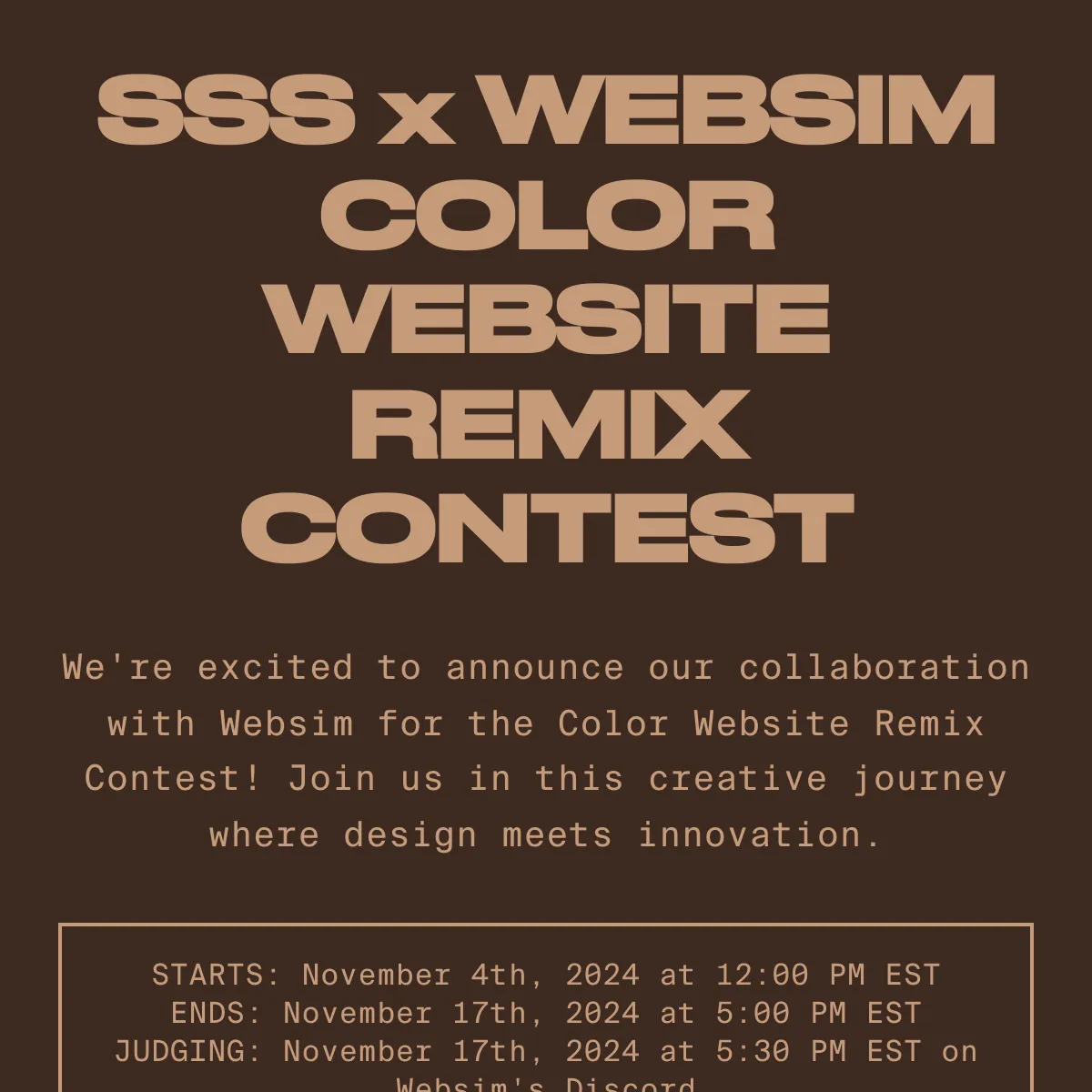 SSS x Websim Color Website Remix Contest