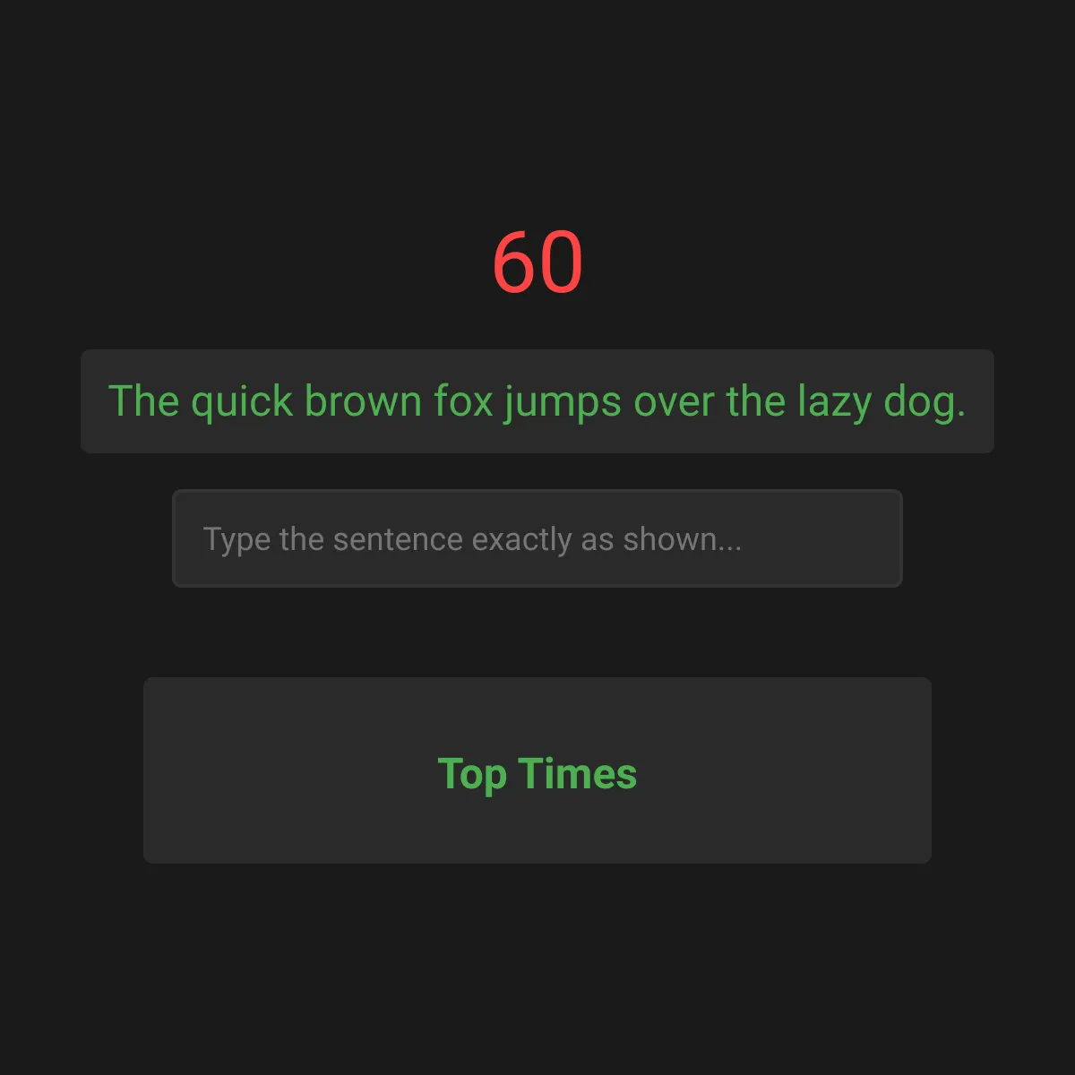 Sentence Typing Game