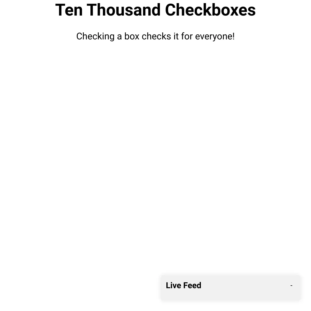 Ten Thousand Checkboxes