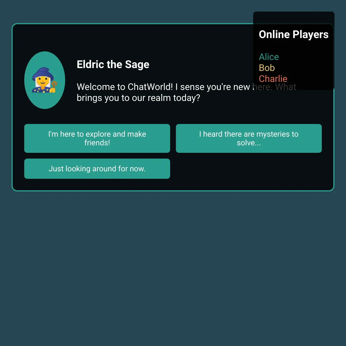 ChatWorld - An Interactive Online Adventure