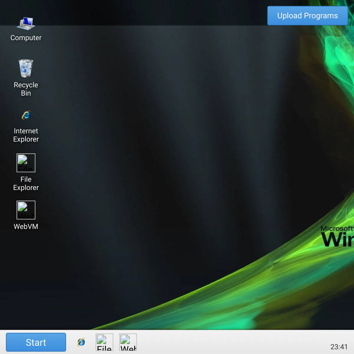 Windows 7 Virtual Machine with WebVM