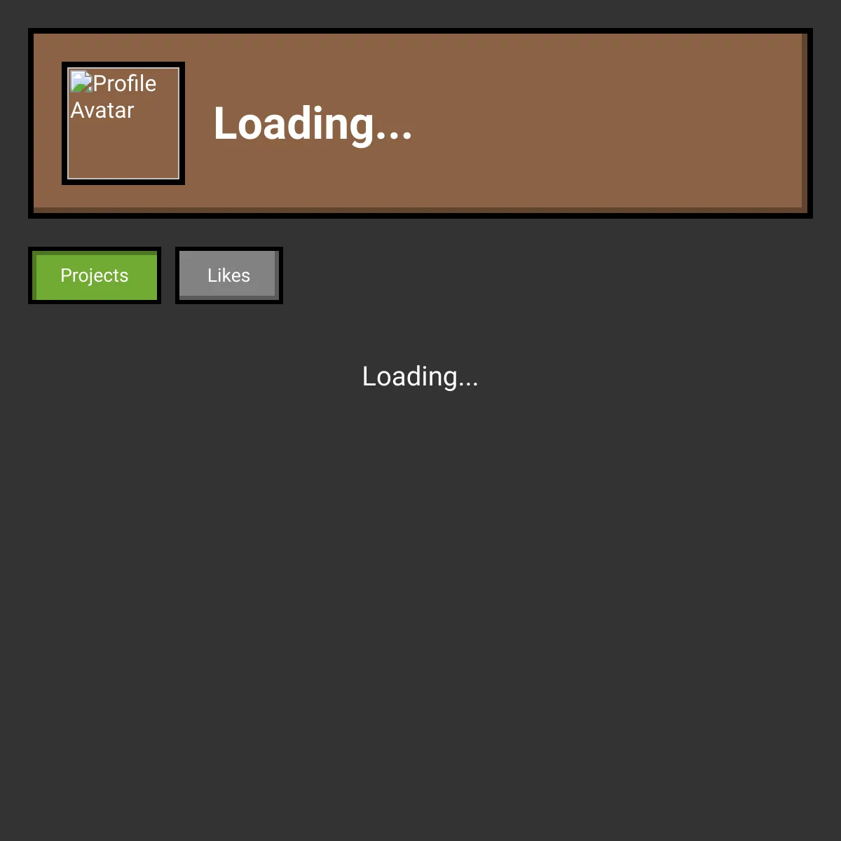 the project is loading