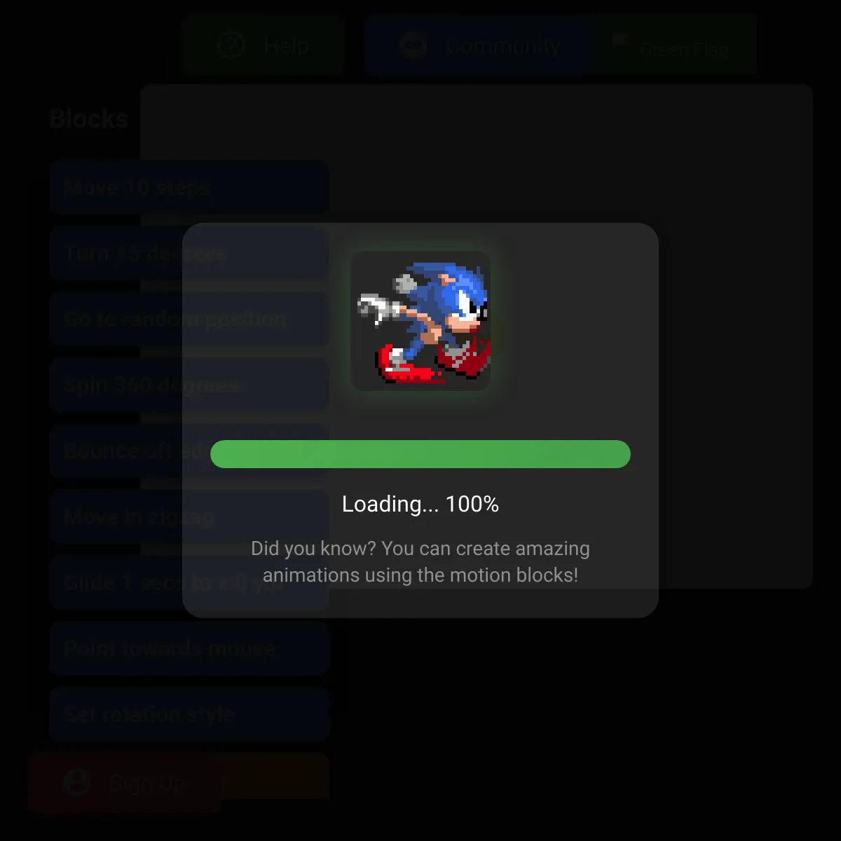 the project is loading