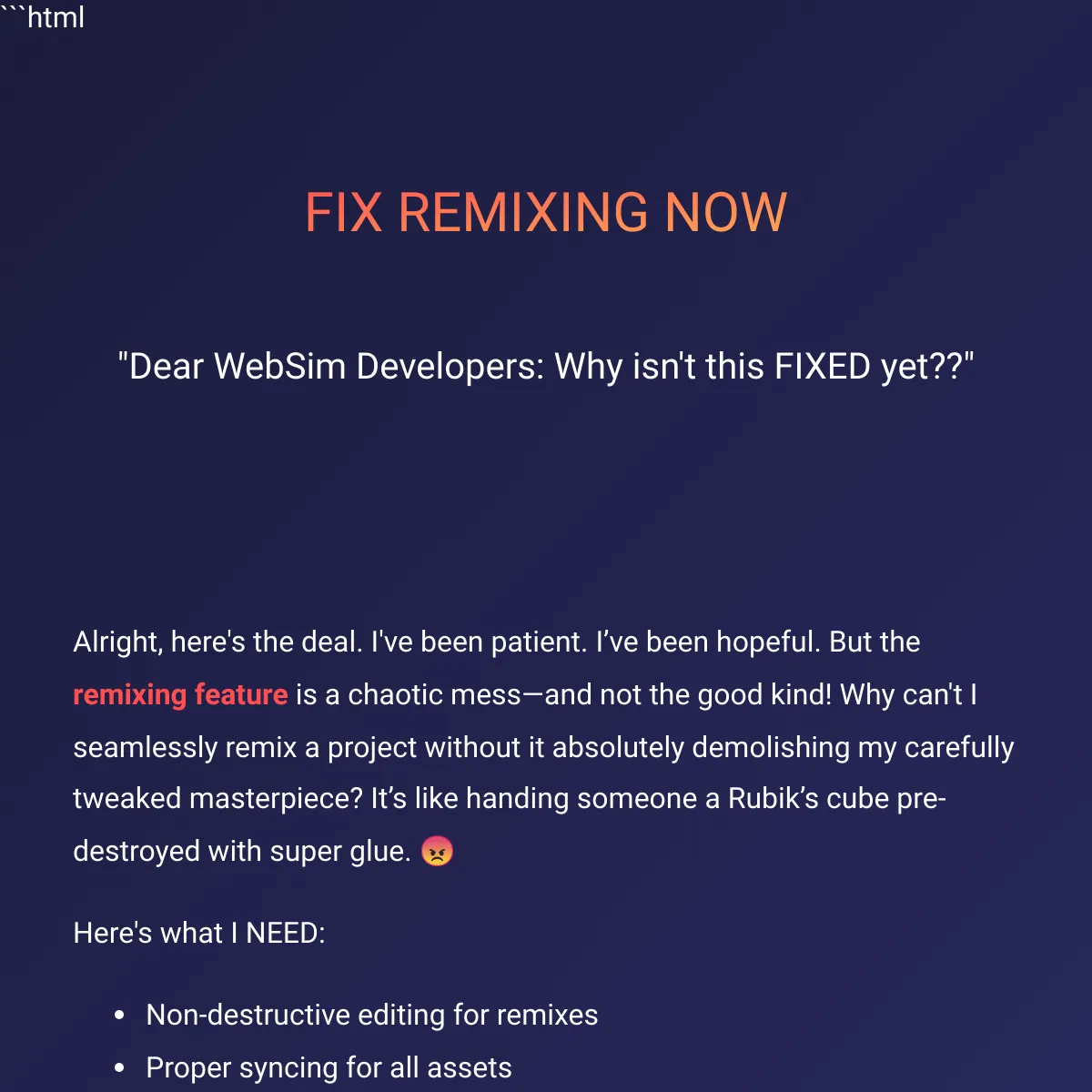 the project is loading