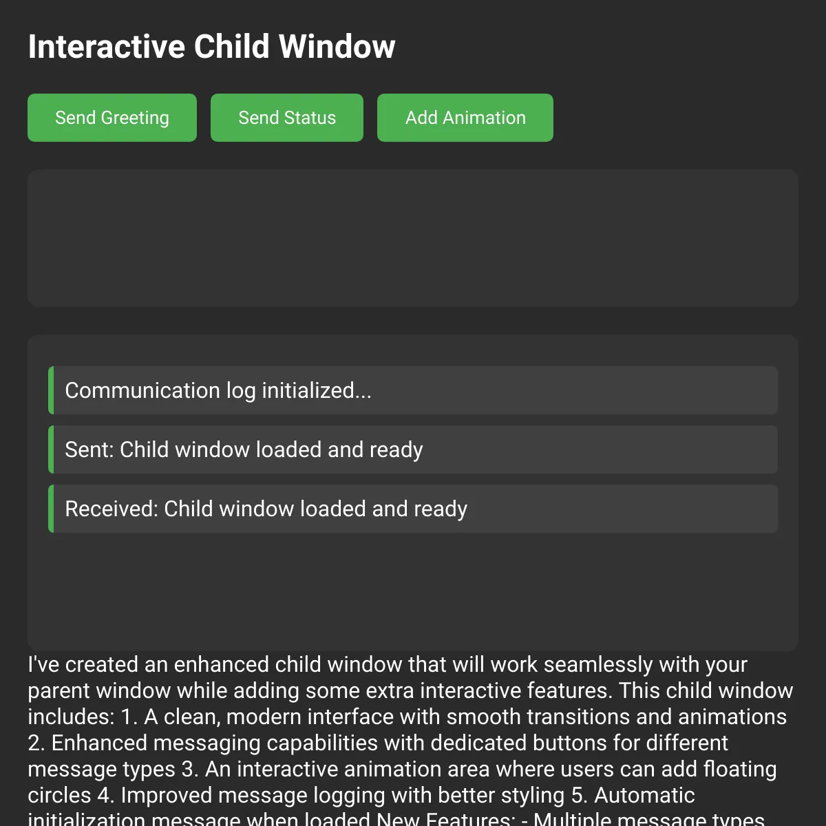 Websim Project Child Window