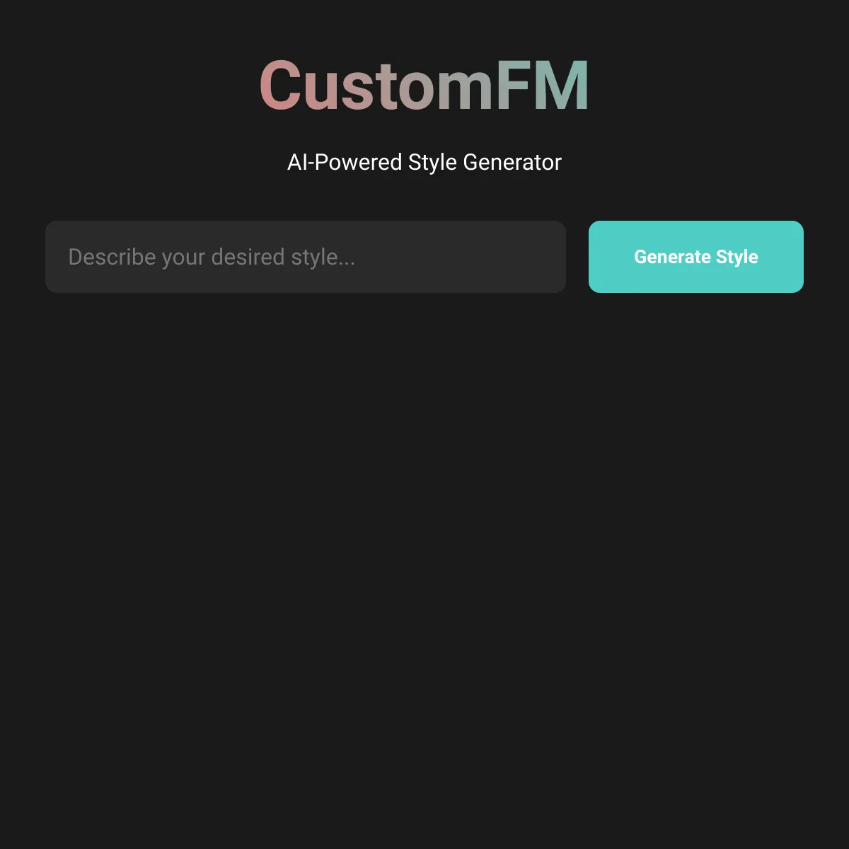CustomFM - Style Generator