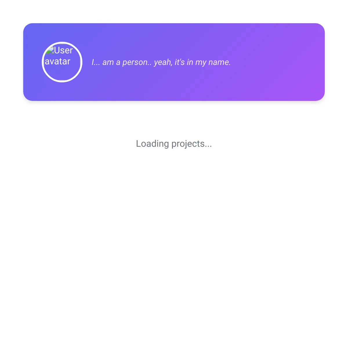 the project is loading
