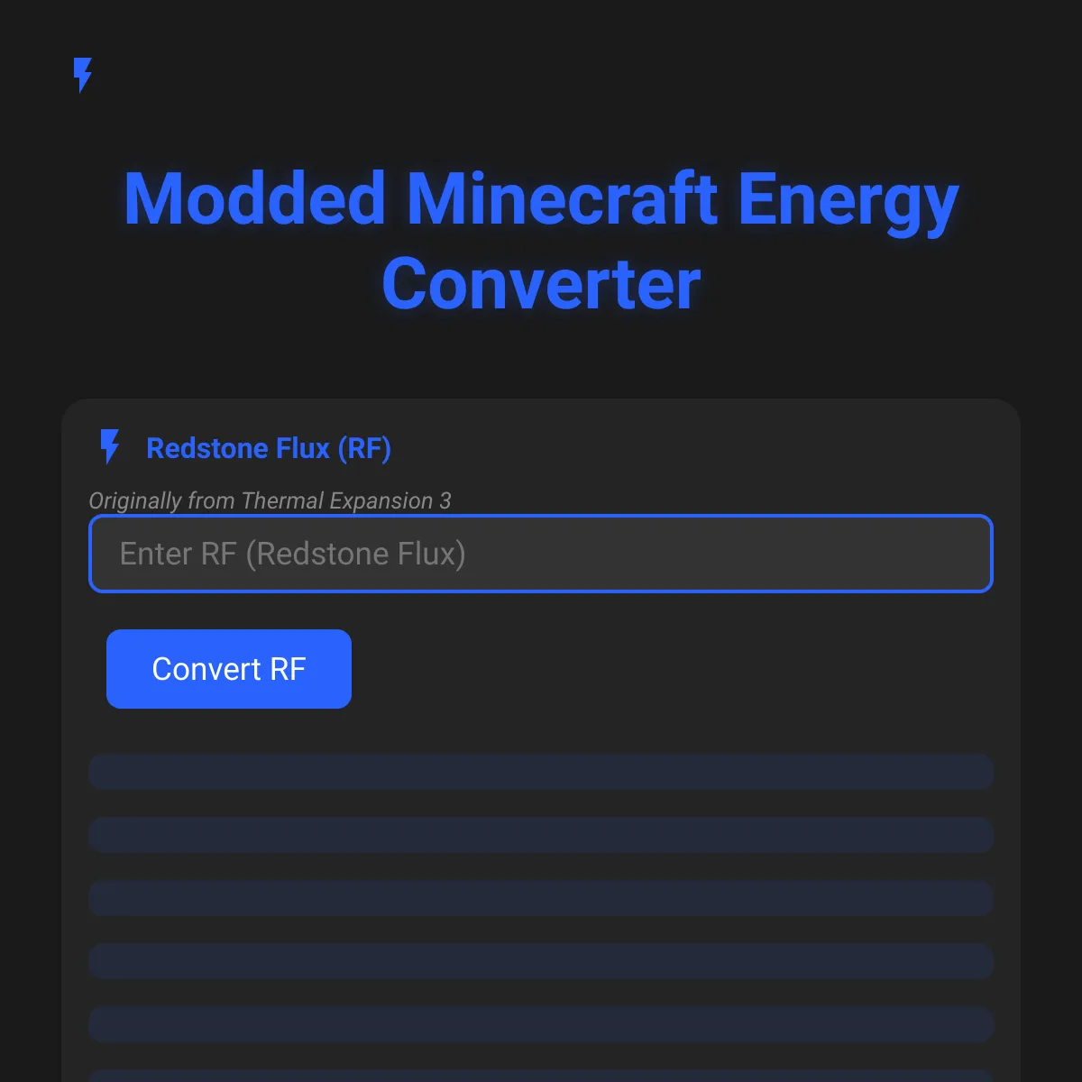 Minecraft Energy Converter