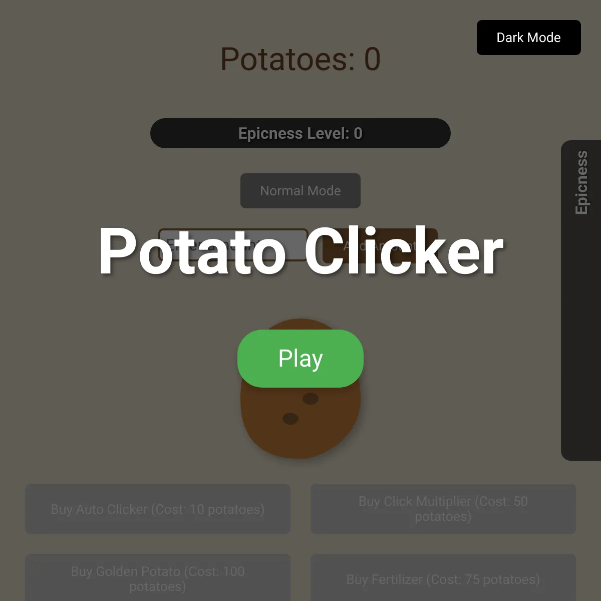 Potato Clicking Game