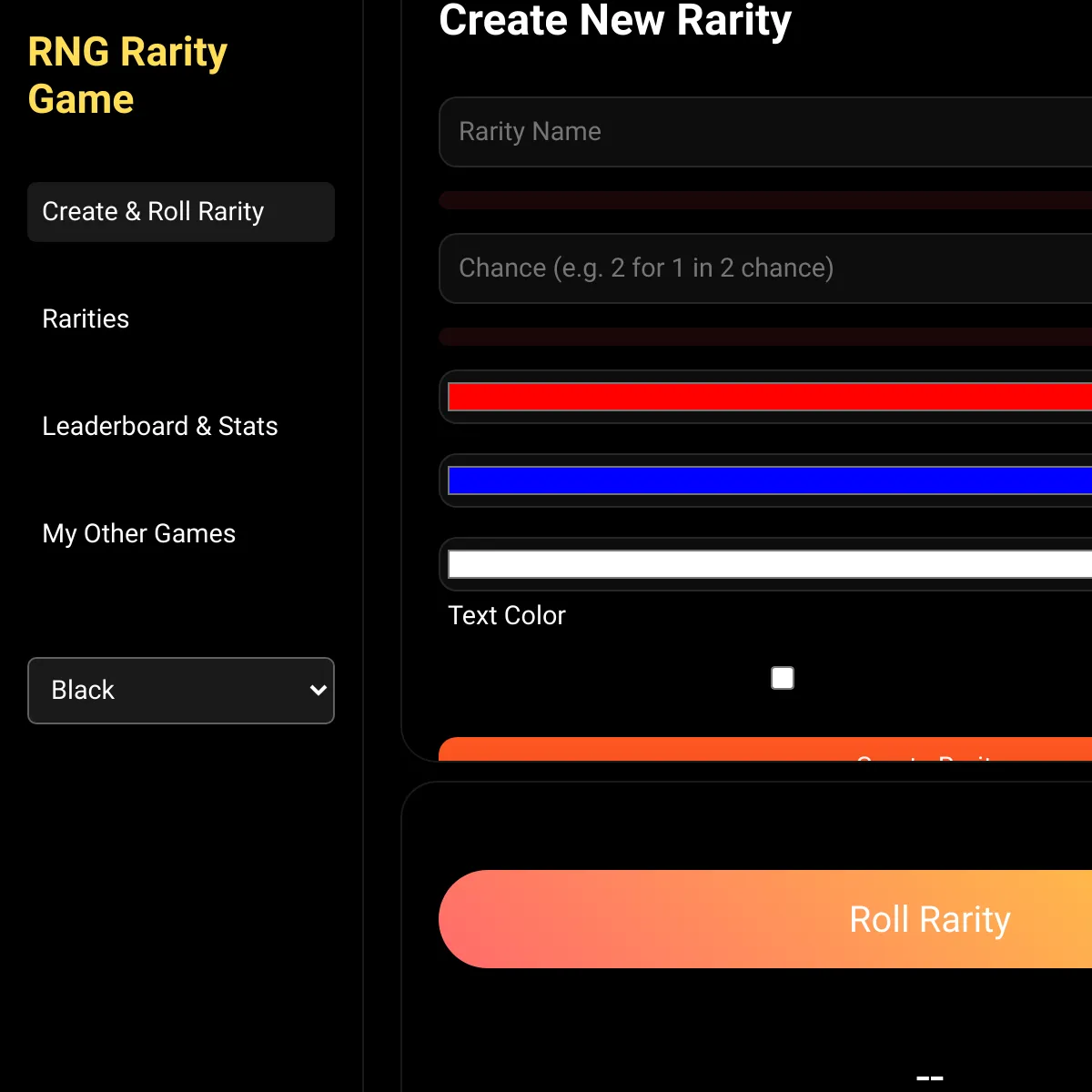 RNG Rarity Game