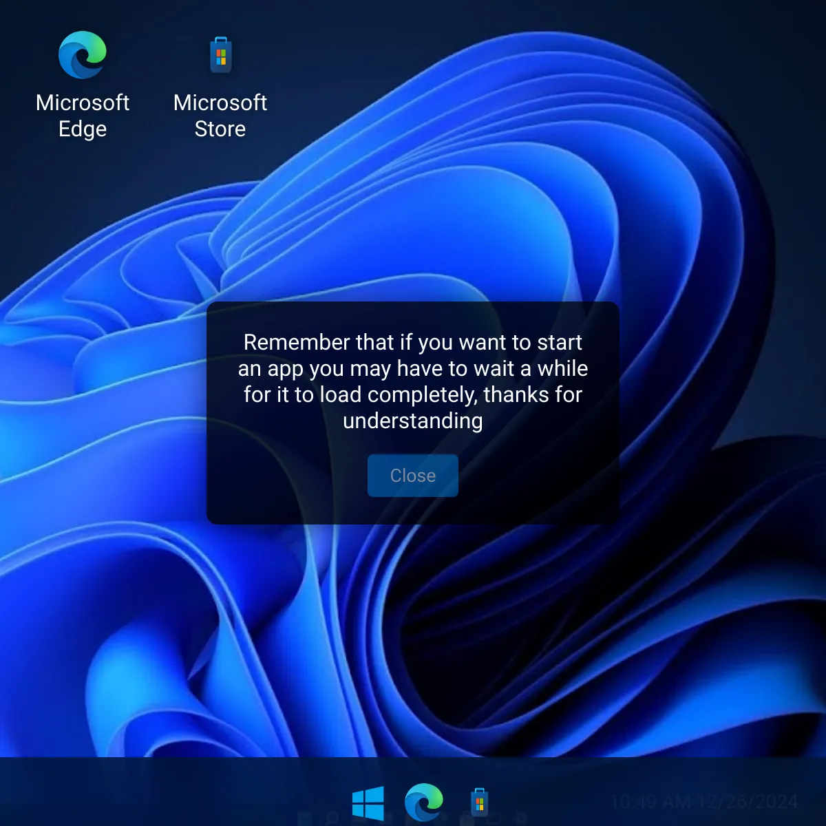 the project is loading