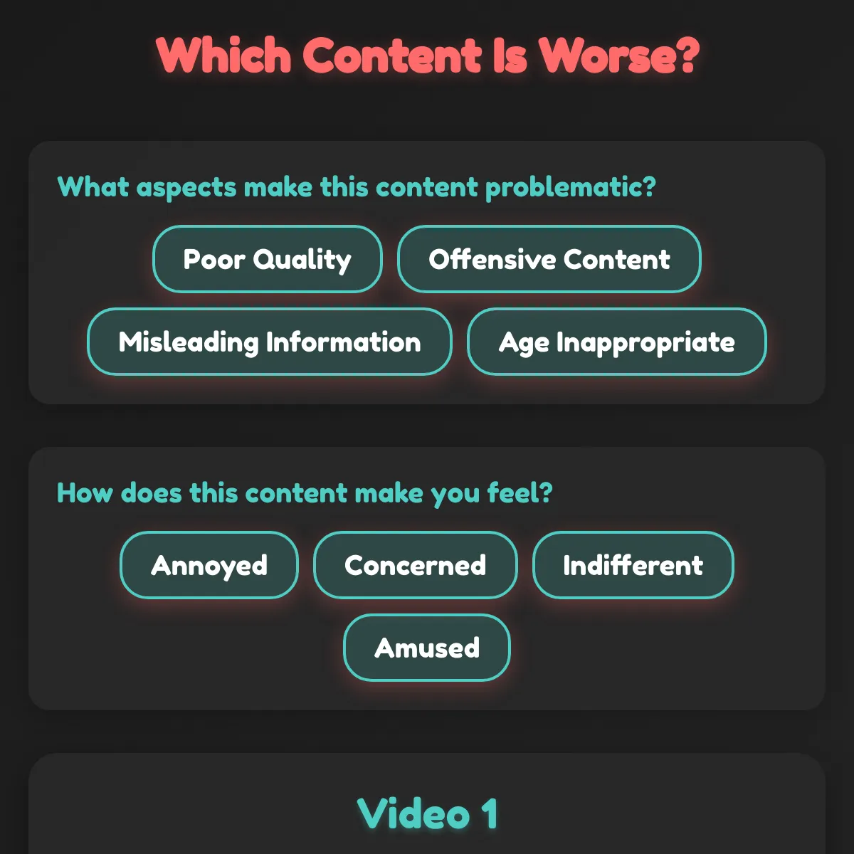 Video Content Comparison