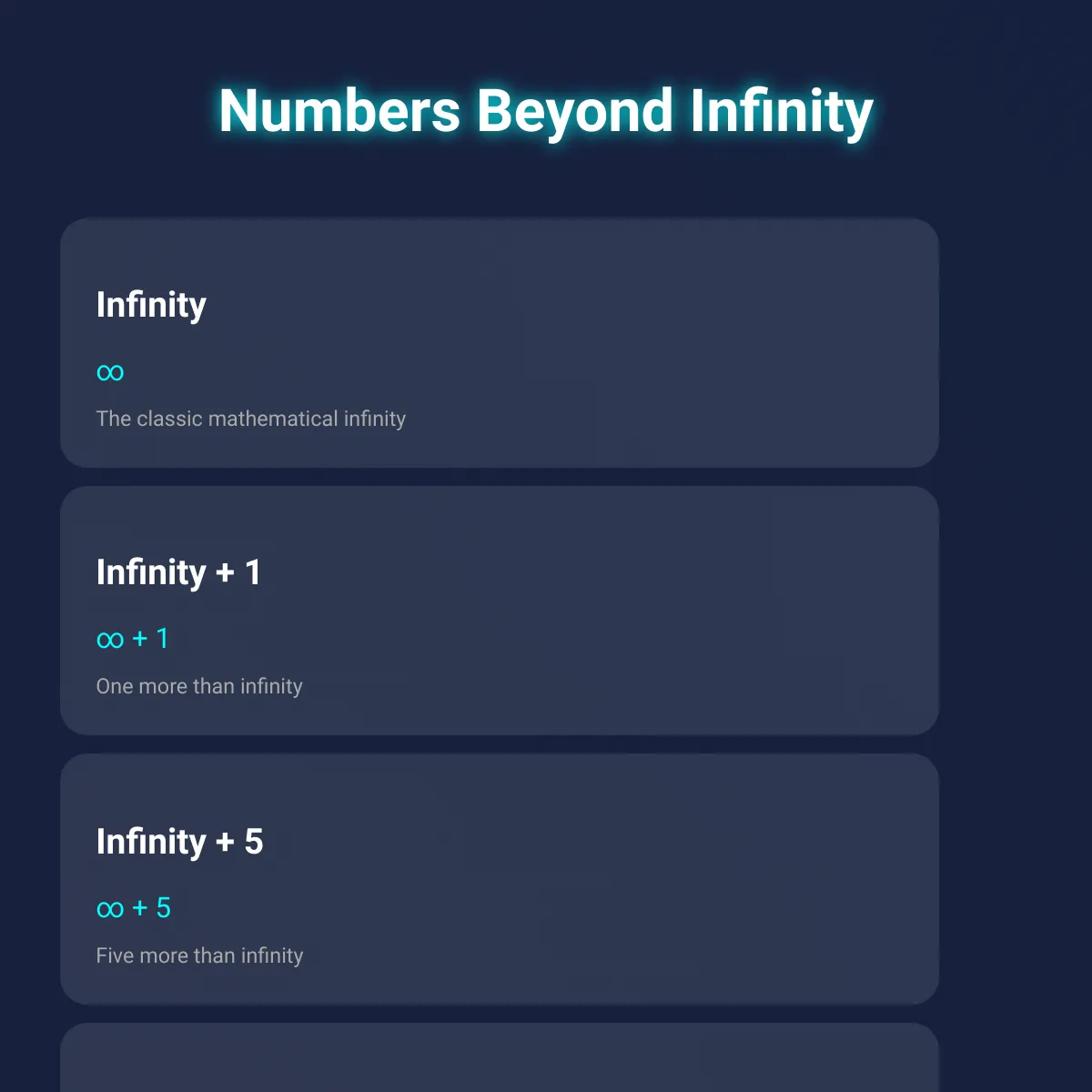 Numbers Beyond Infinity