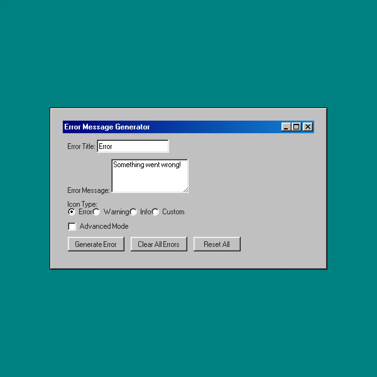 Windows 98 Error Generator