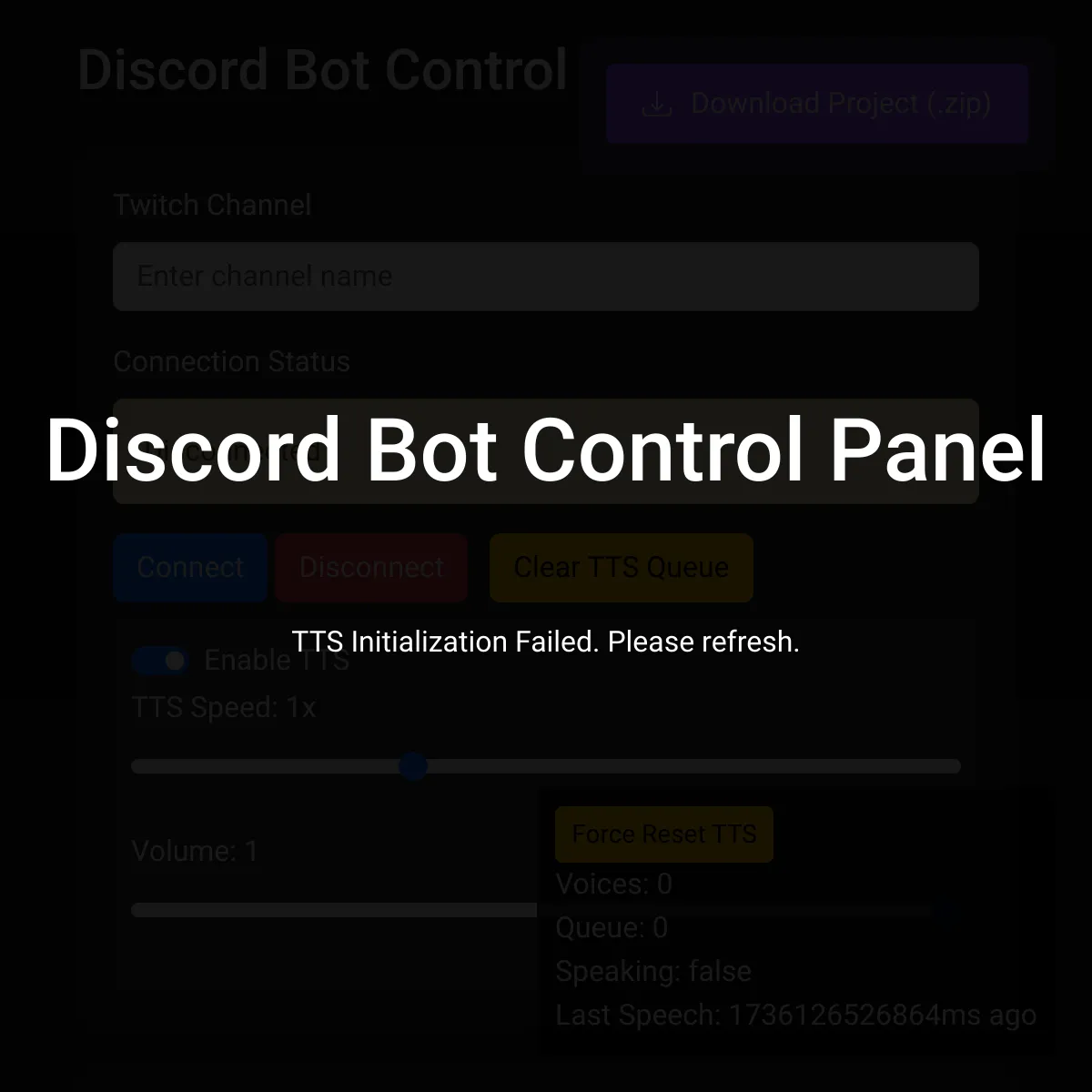 Discord Bot Control Panel - Twitch Chat Viewer