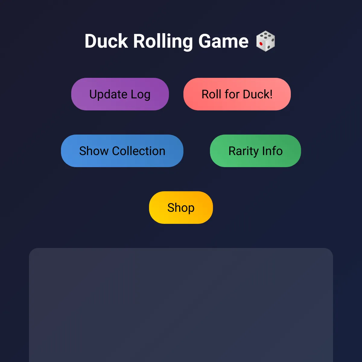 Duck Rolling Game 🎲