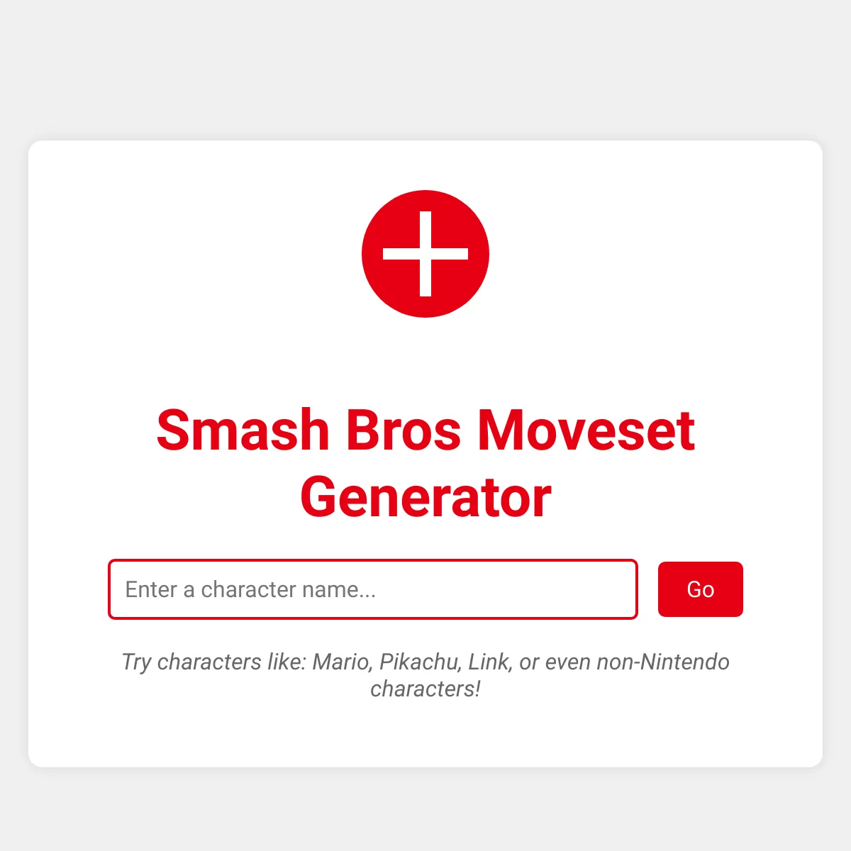 Smash Bros Moveset Generator