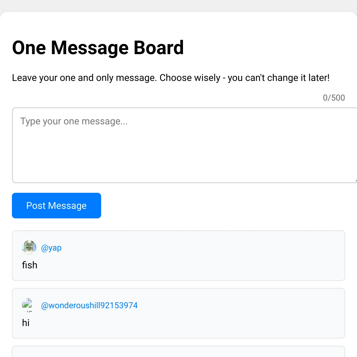 One Message Board