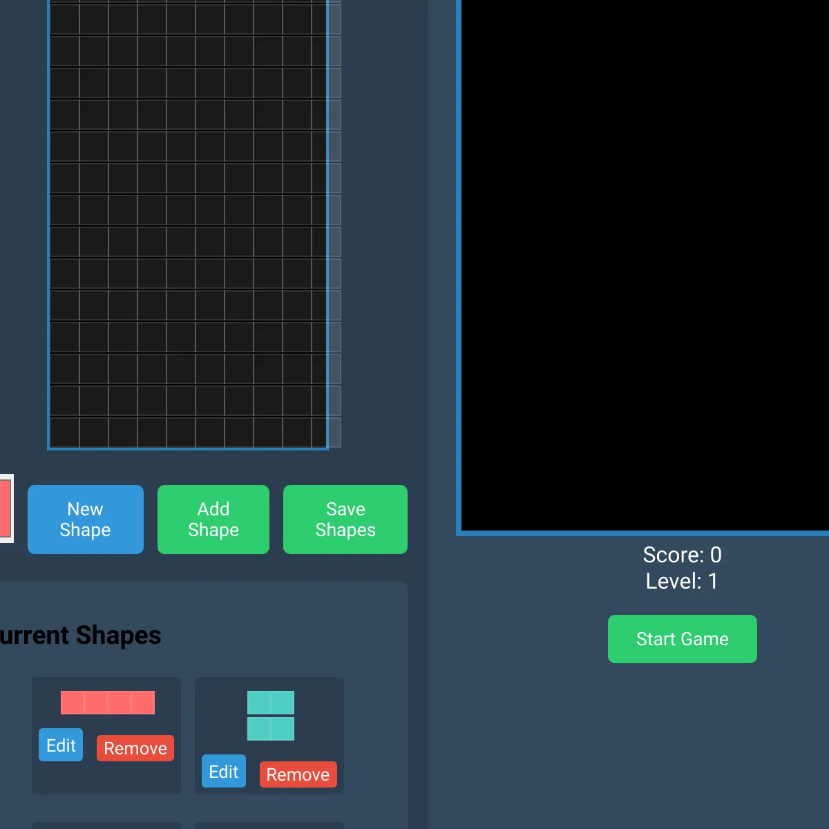 Tetris Game Editor