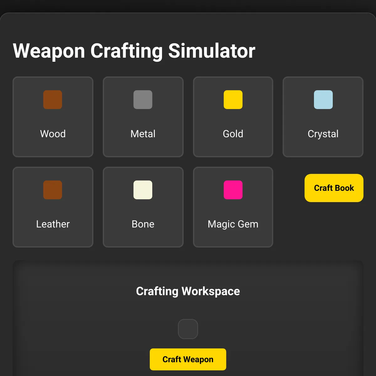 Weapon Crafting Simulator