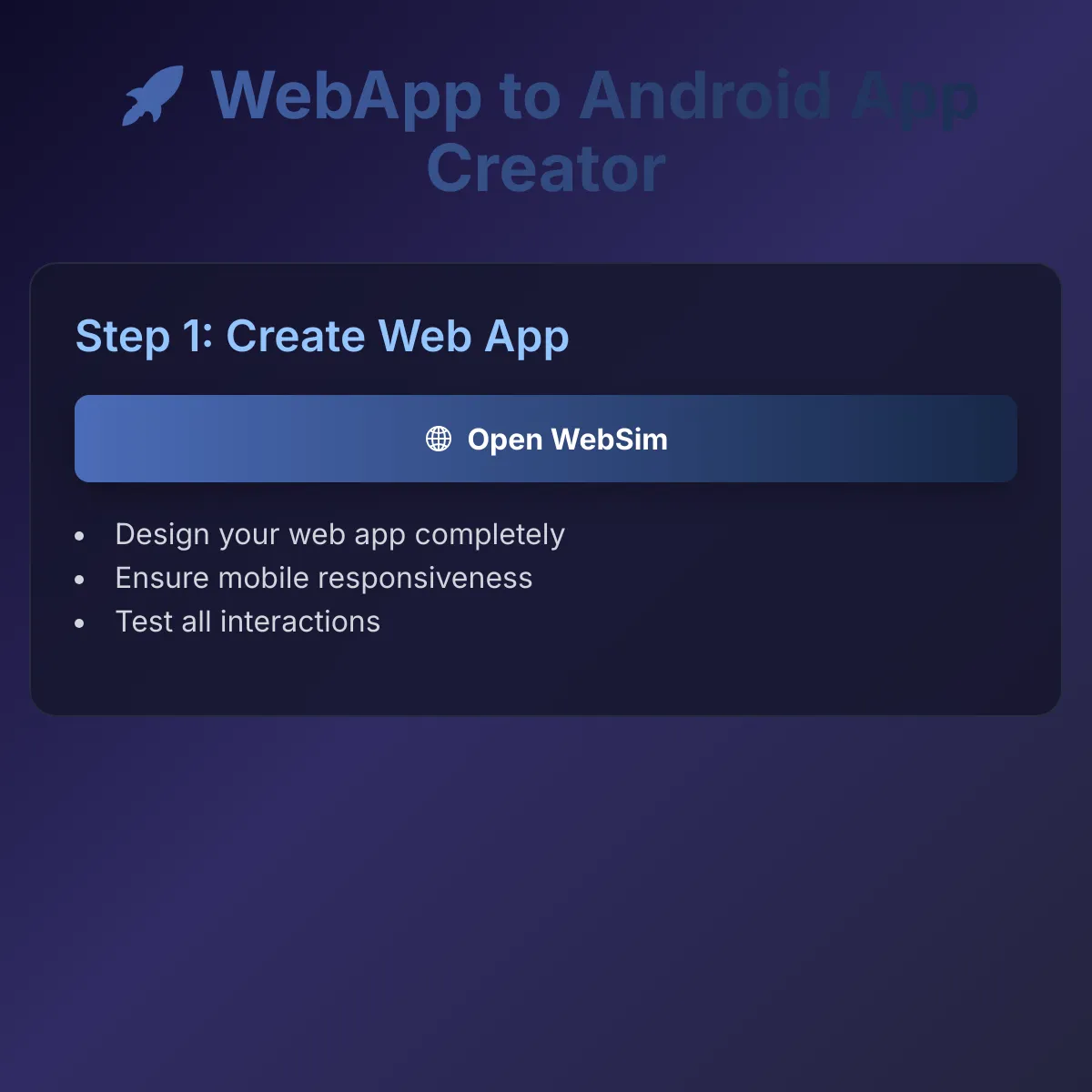 HOW TO MAKE A WEBSIM TO AN APP!