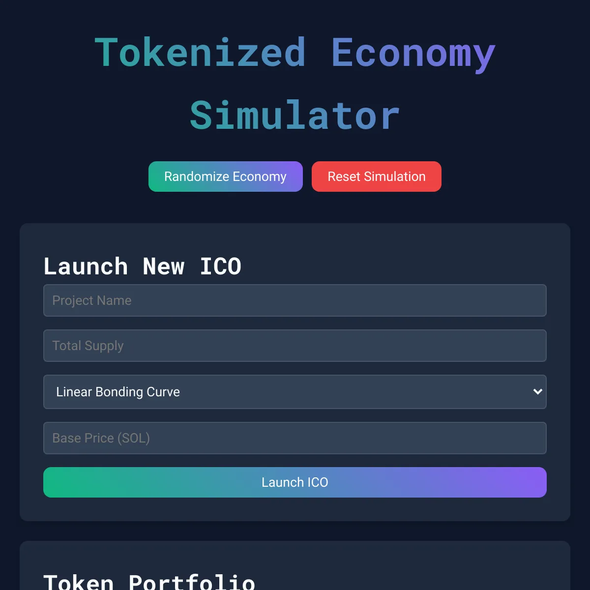 Tokenized Economy Simulator