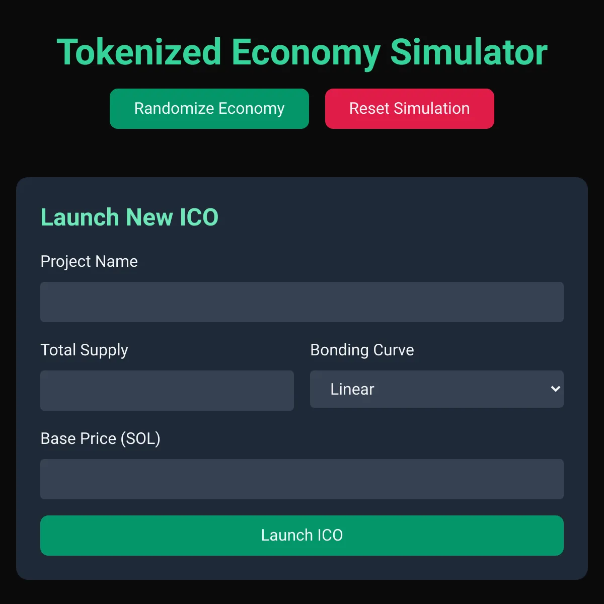 Tokenized Economy Simulator