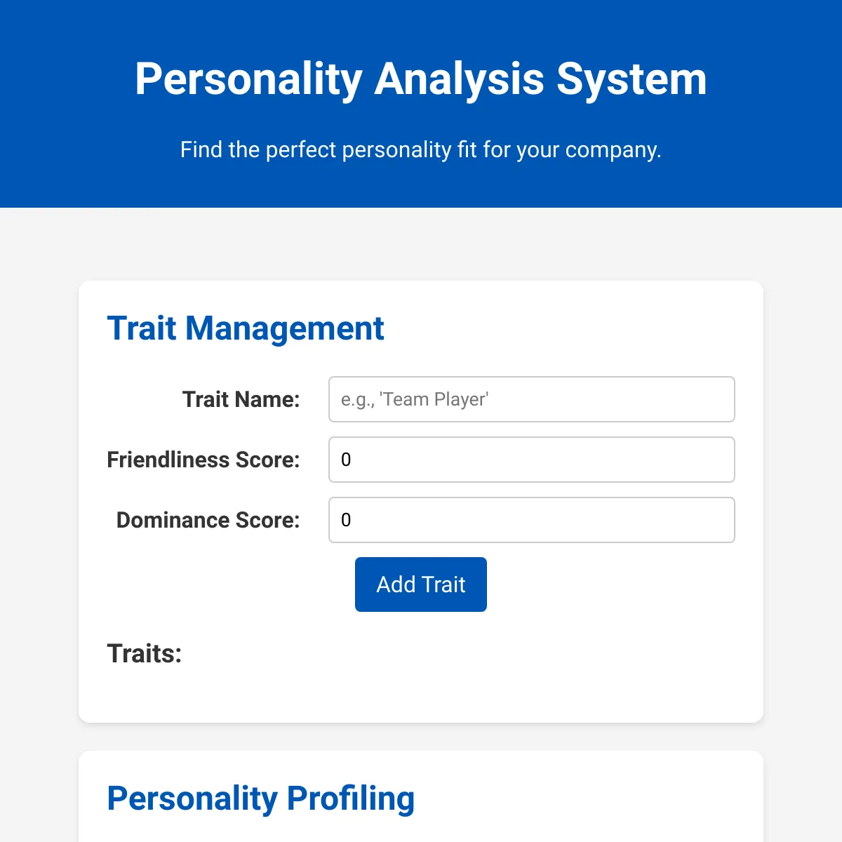 Personality Analysis System