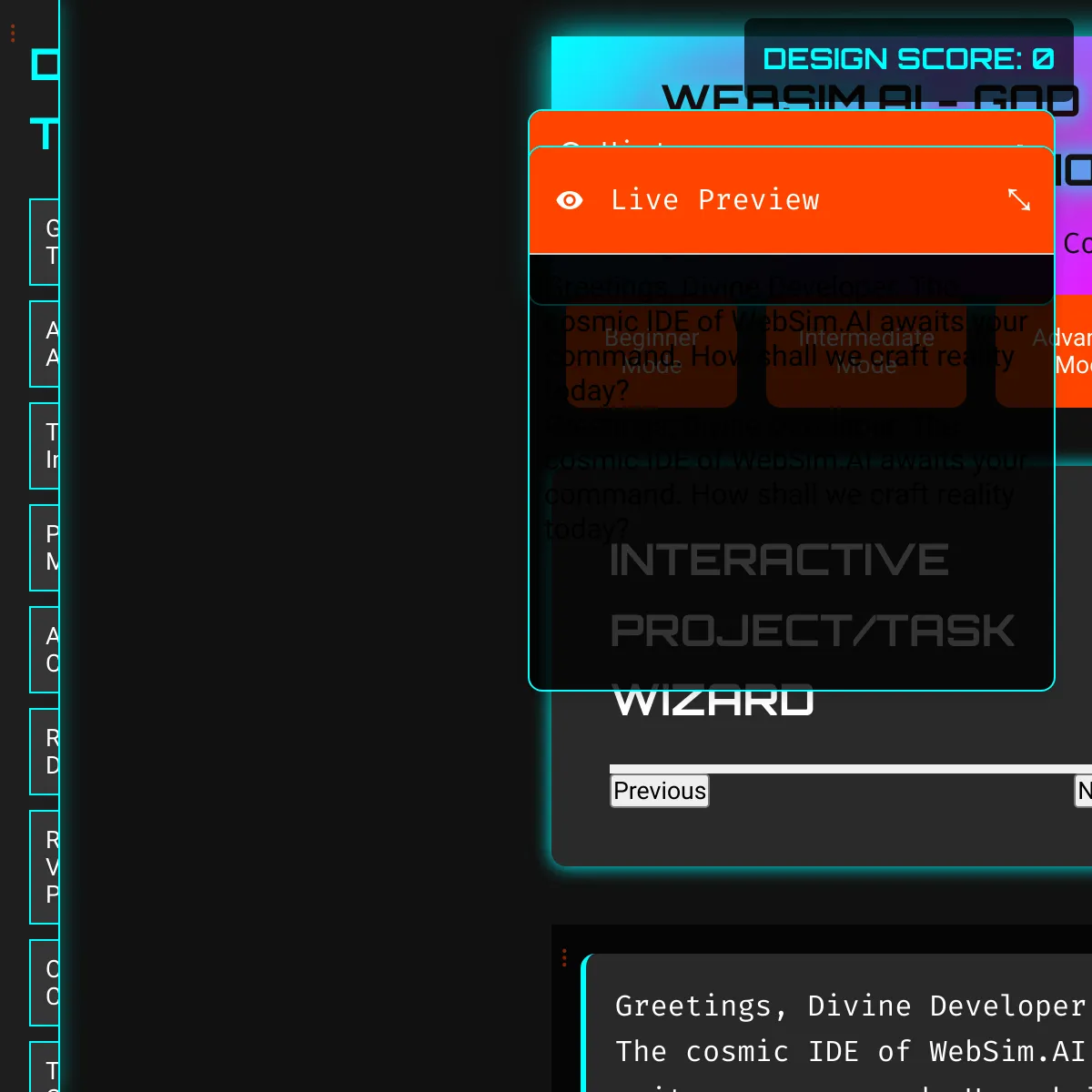 WebSim.AI - God Developer Edition
