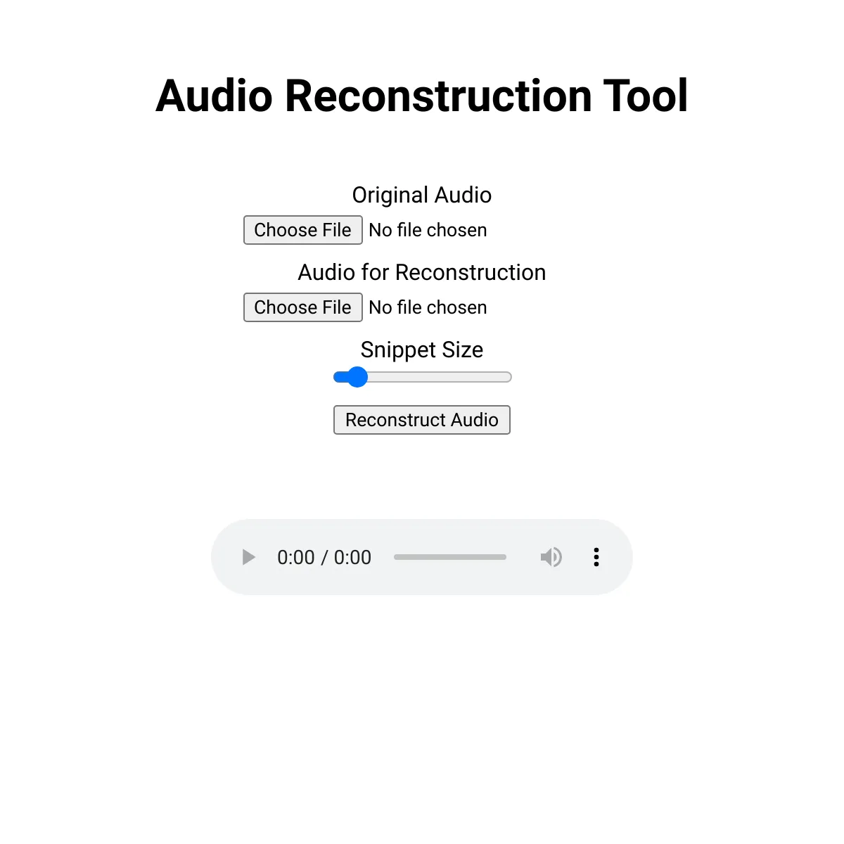 Audio Reconstruction Experiment