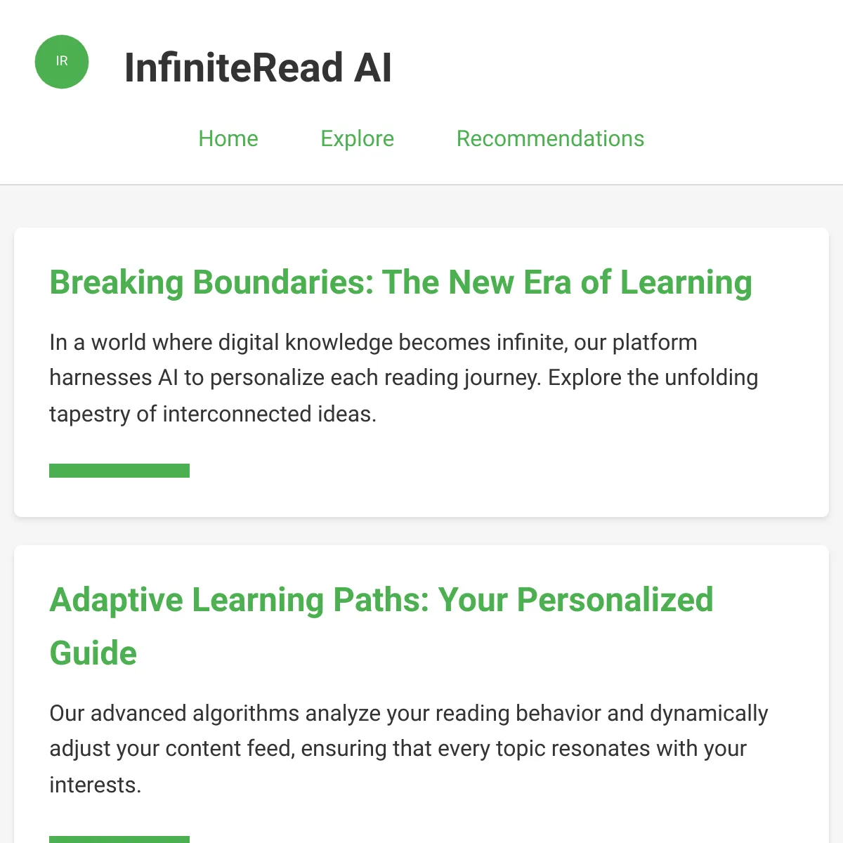 InfiniteRead AI - Adaptive Knowledge Platform