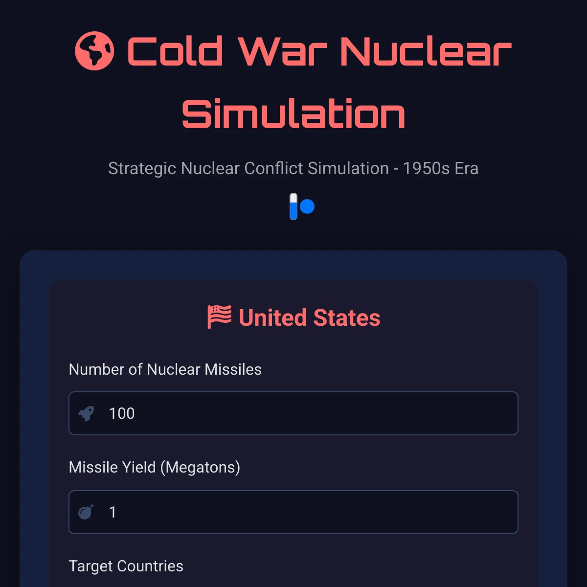 Nuclear Warfare Simulation