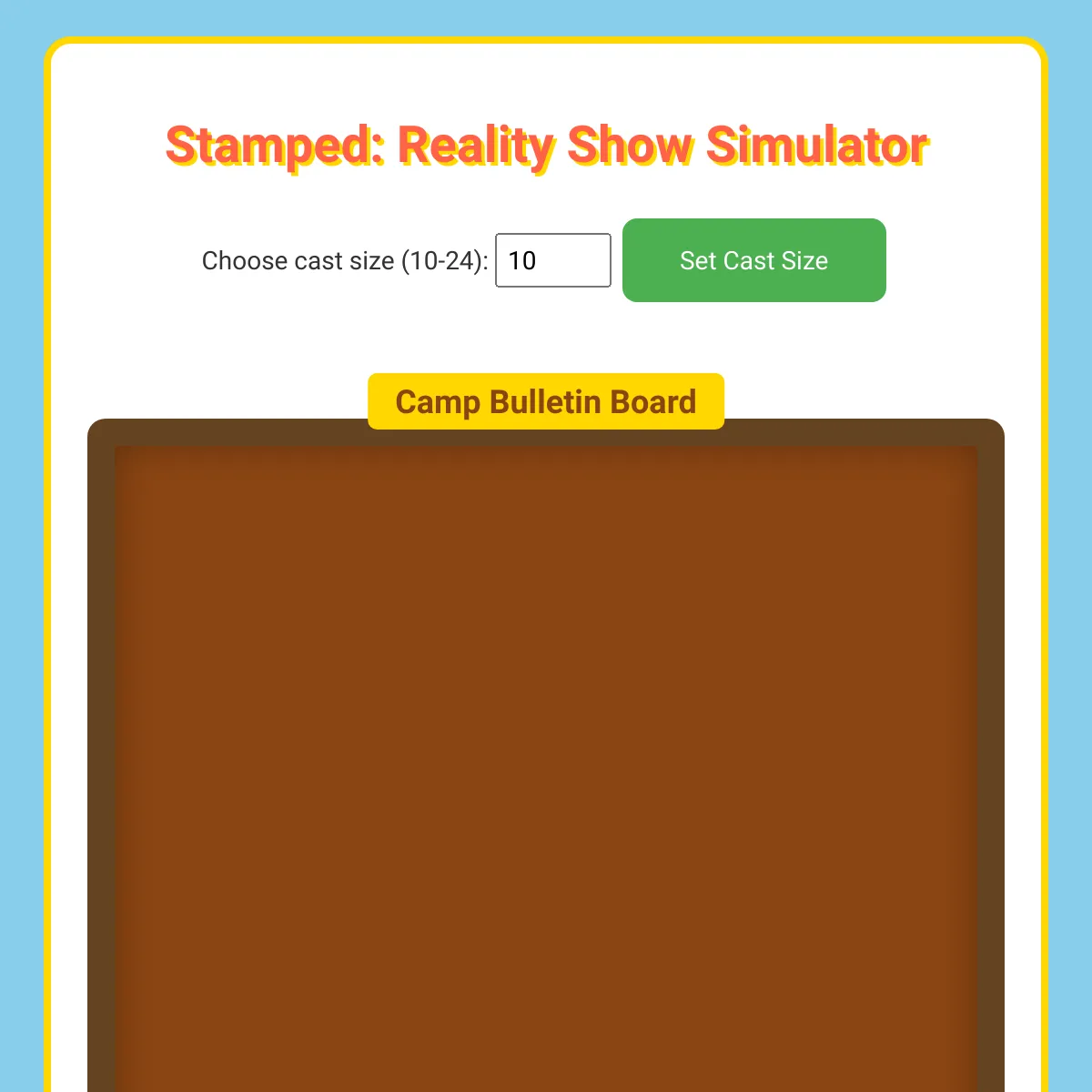 Stamped: Reality Show Simulator