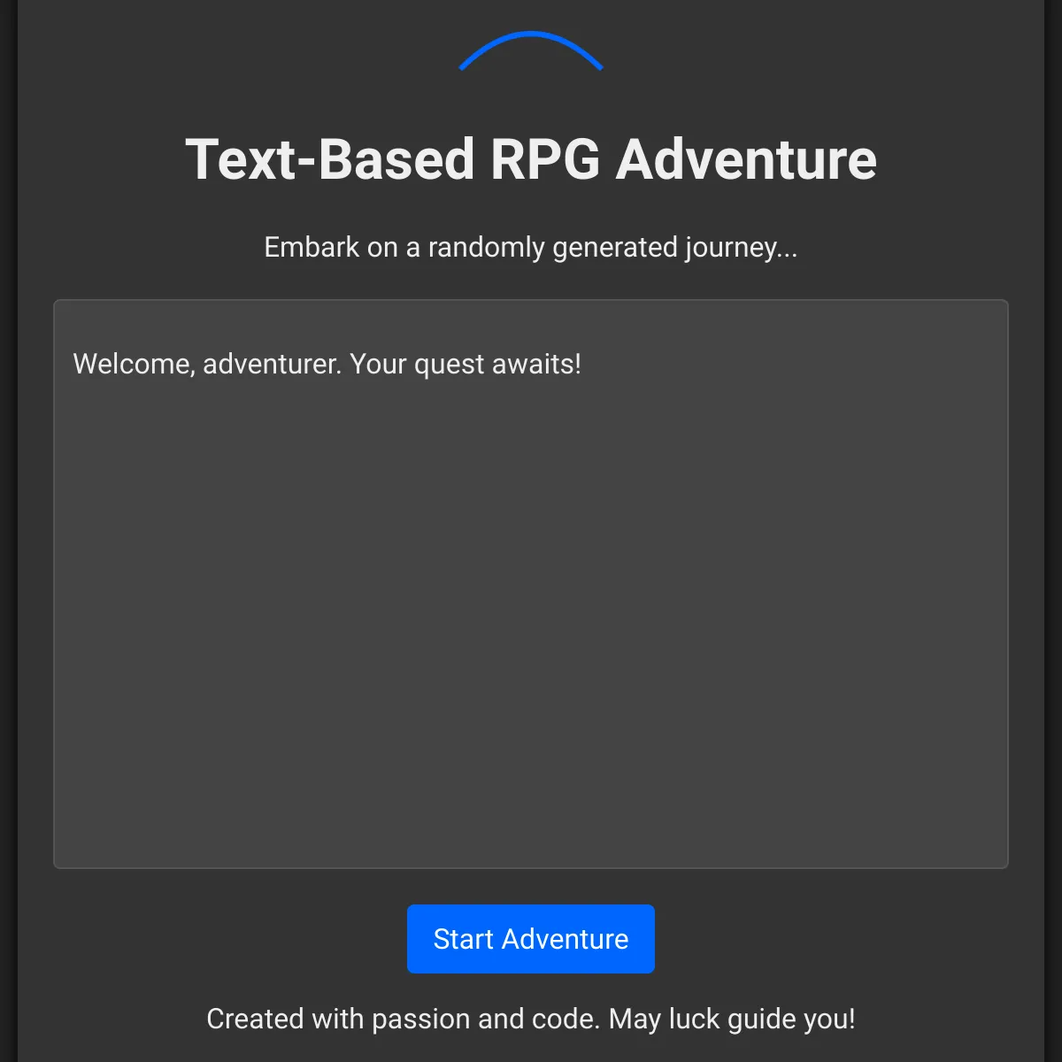 Text-Based RPG Adventure
