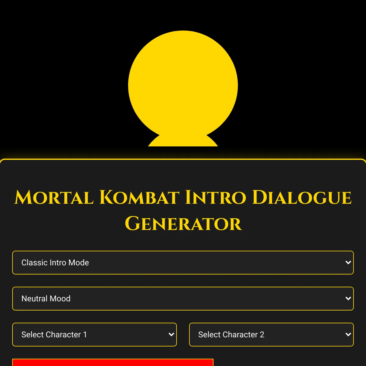 Mortal Kombat Intro Dialogue Generator