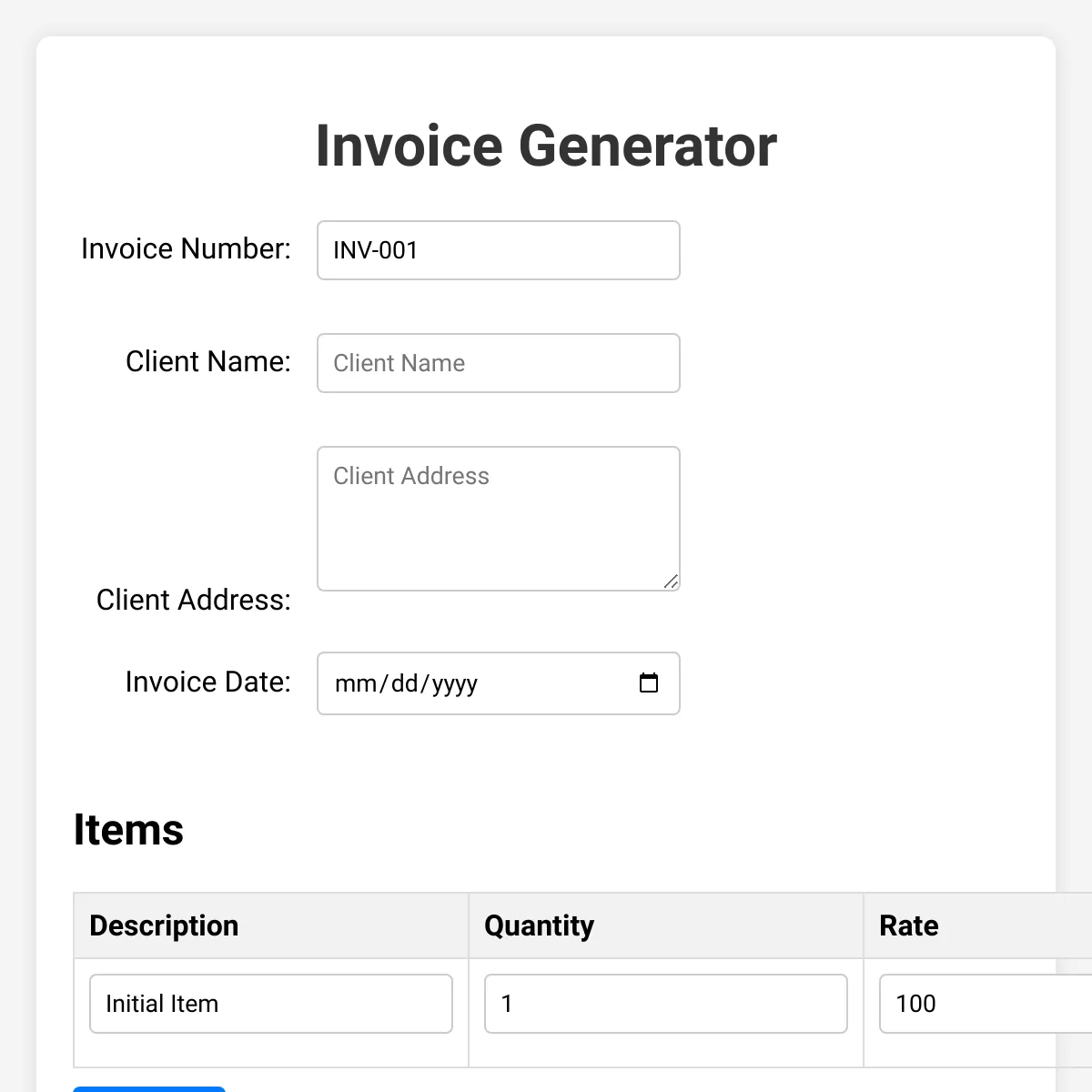 Invoice Generator