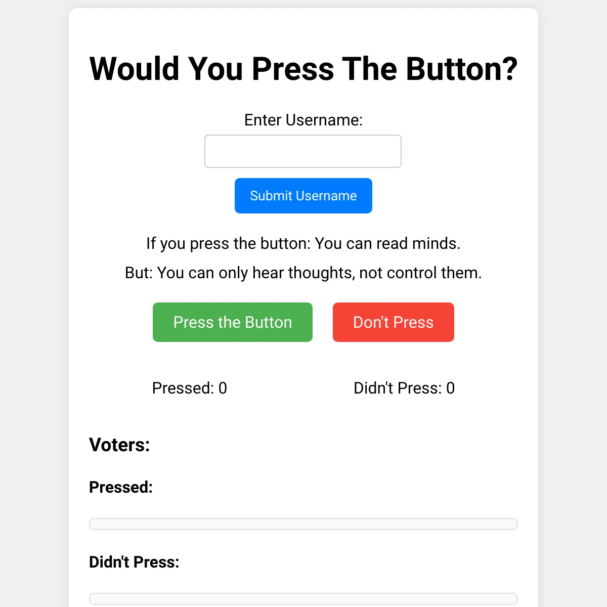 Would You Press The Button?