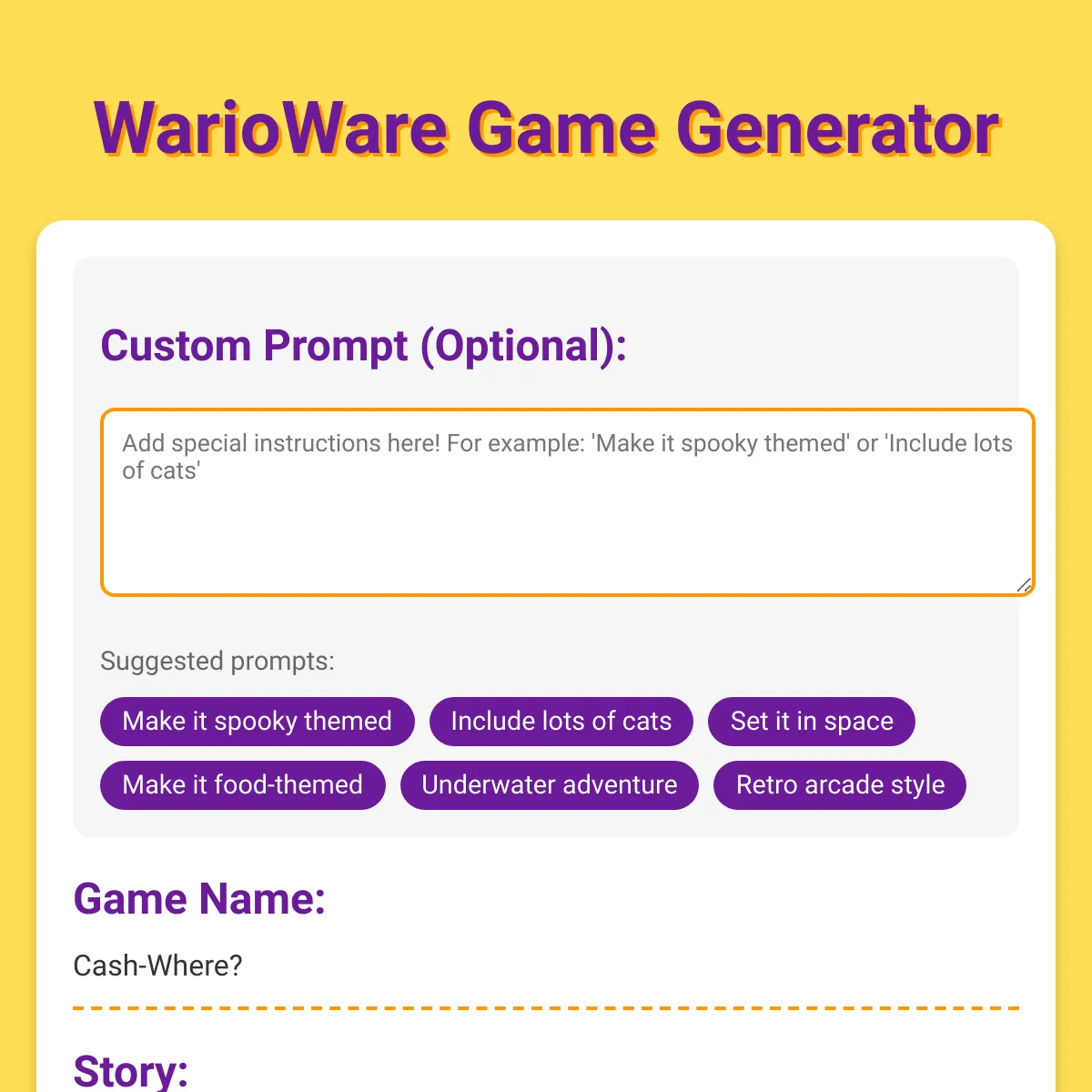 WarioWare Game Generator