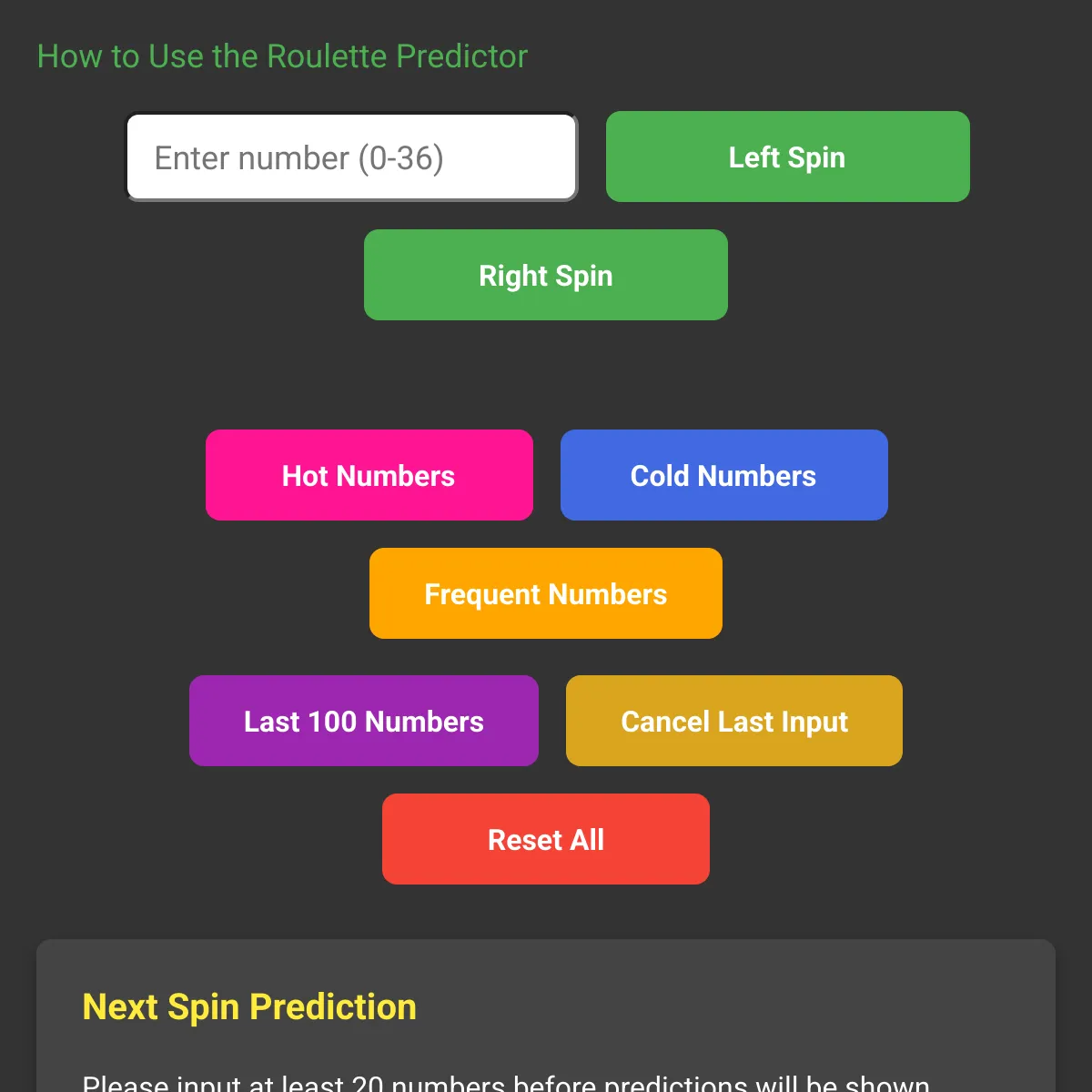 European Roulette Predictor