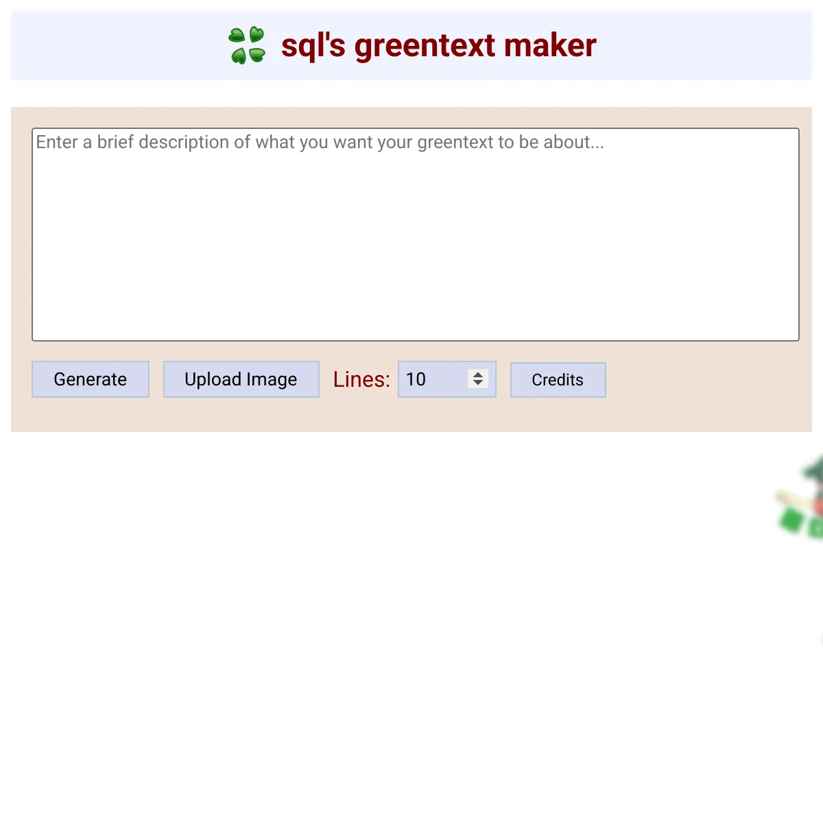 sql's greentext maker