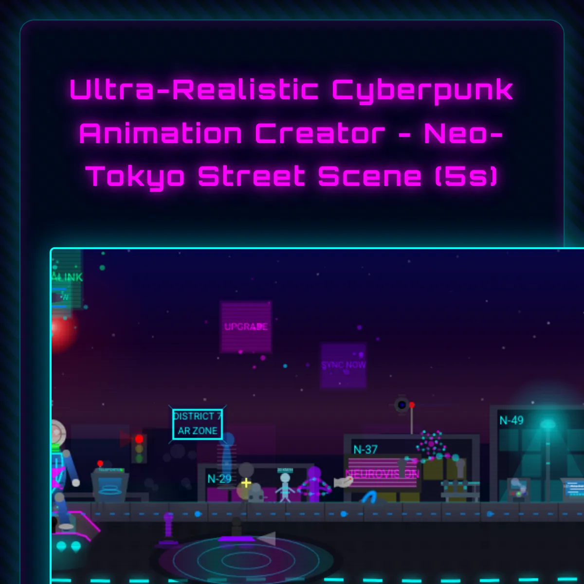 WebSim AI Cyberpunk Frame Animation Creator - Neo-Tokyo Street Scene (5 ...