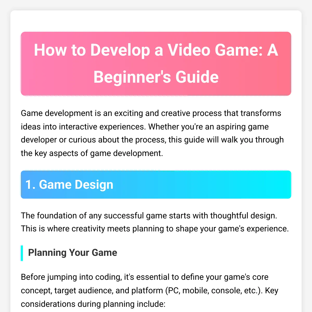 Game Development Guide