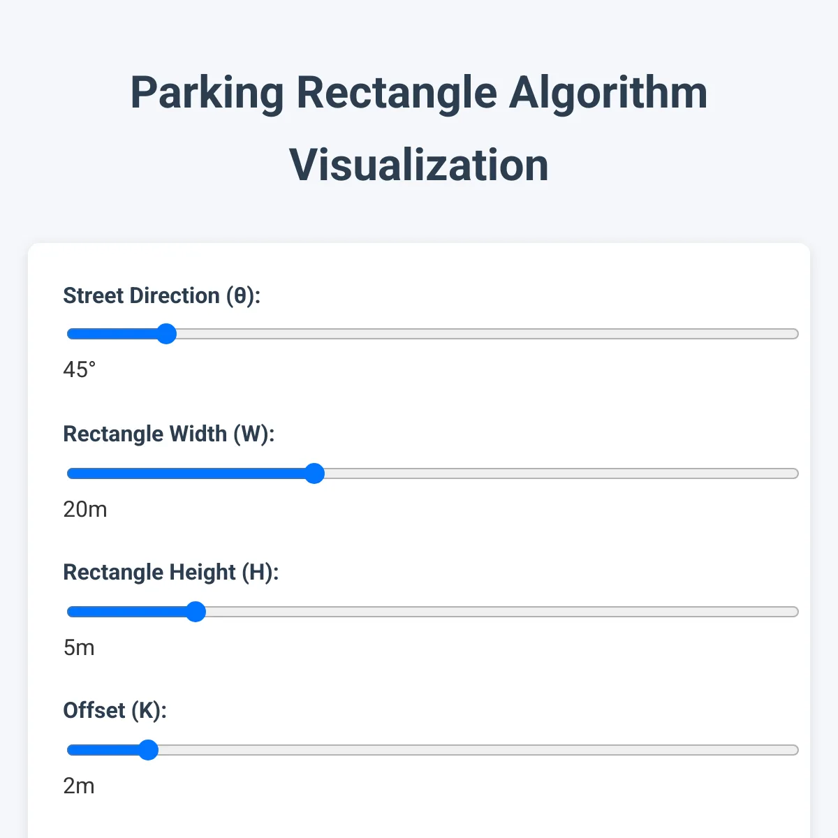Parking Rectangle Algorithm Visualization