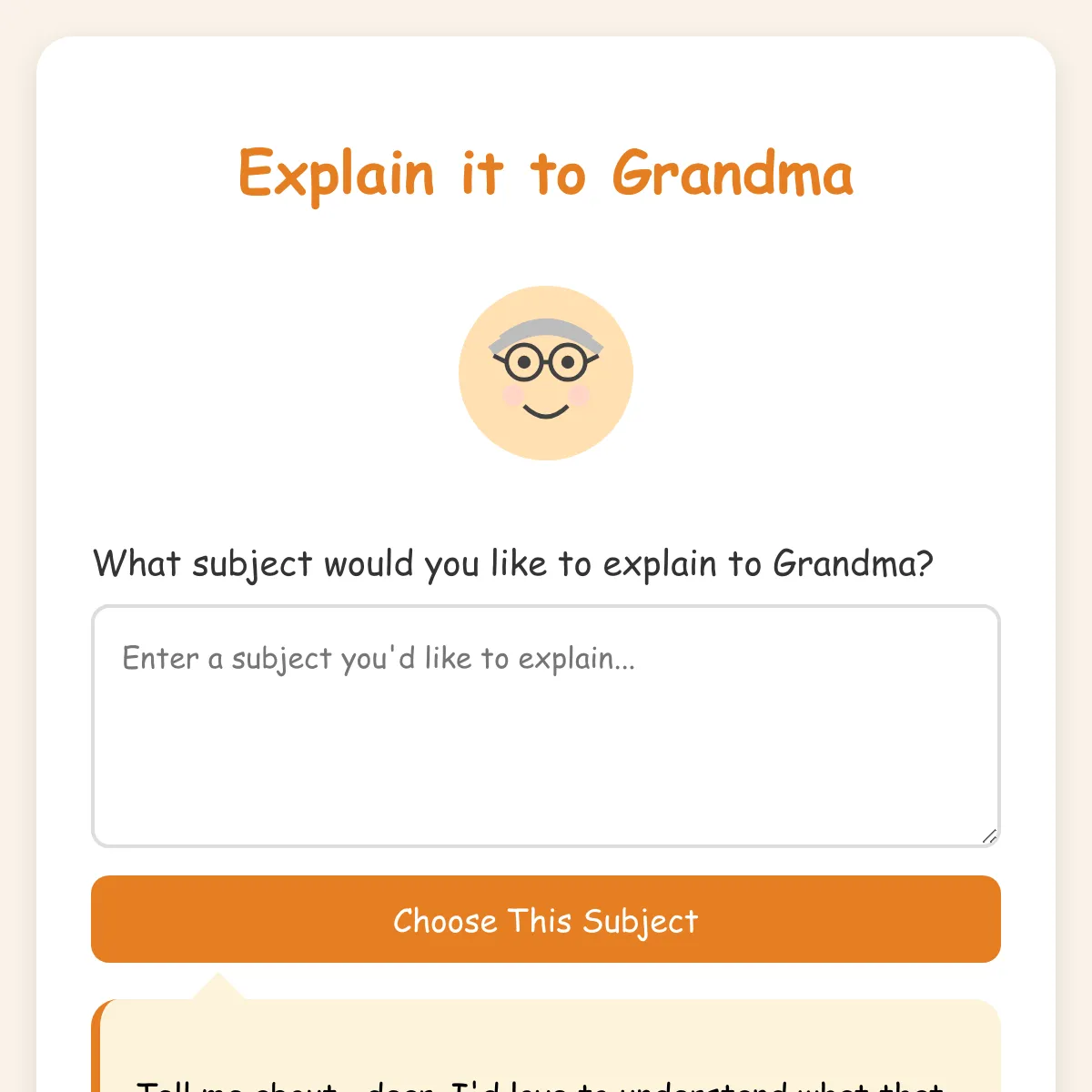 Explain It To Grandma