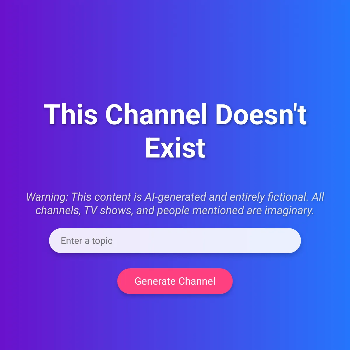 TV Channel Generator