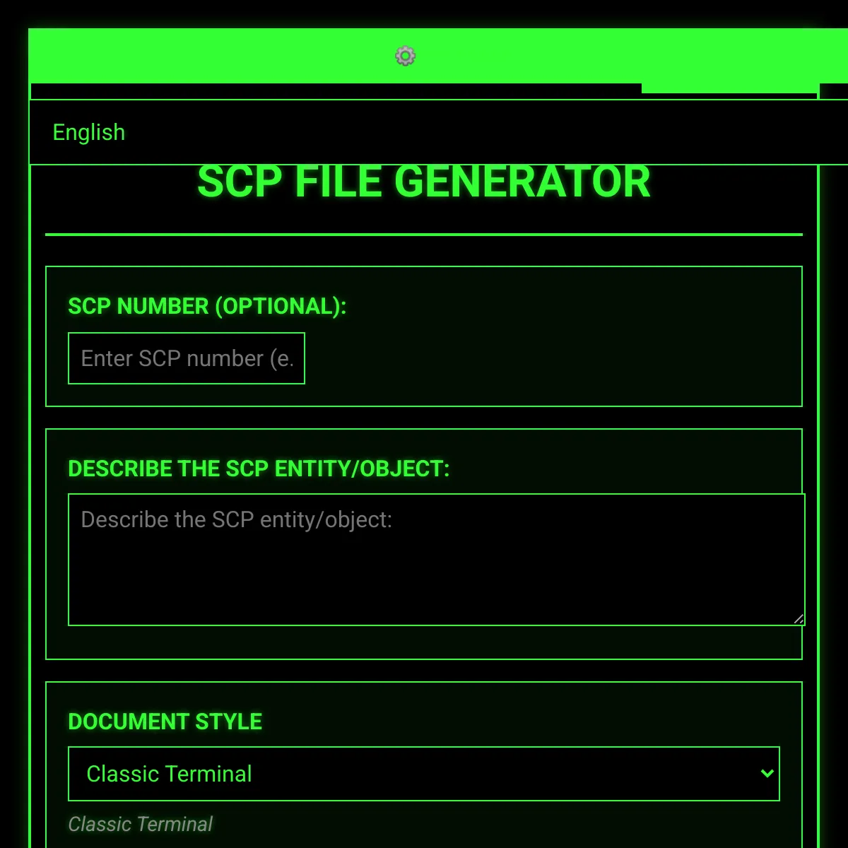 SCP File Generator