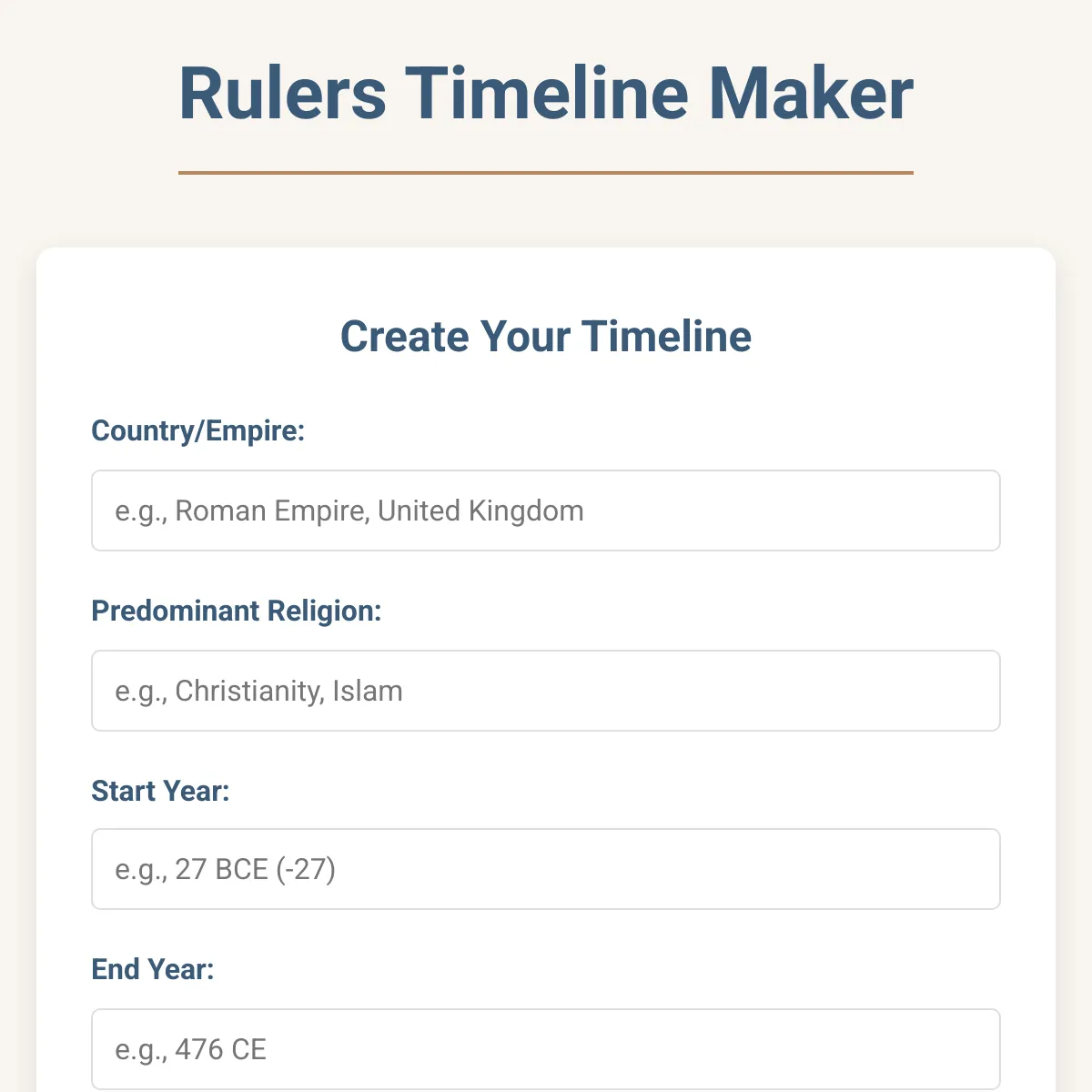 Rulers Timeline Maker