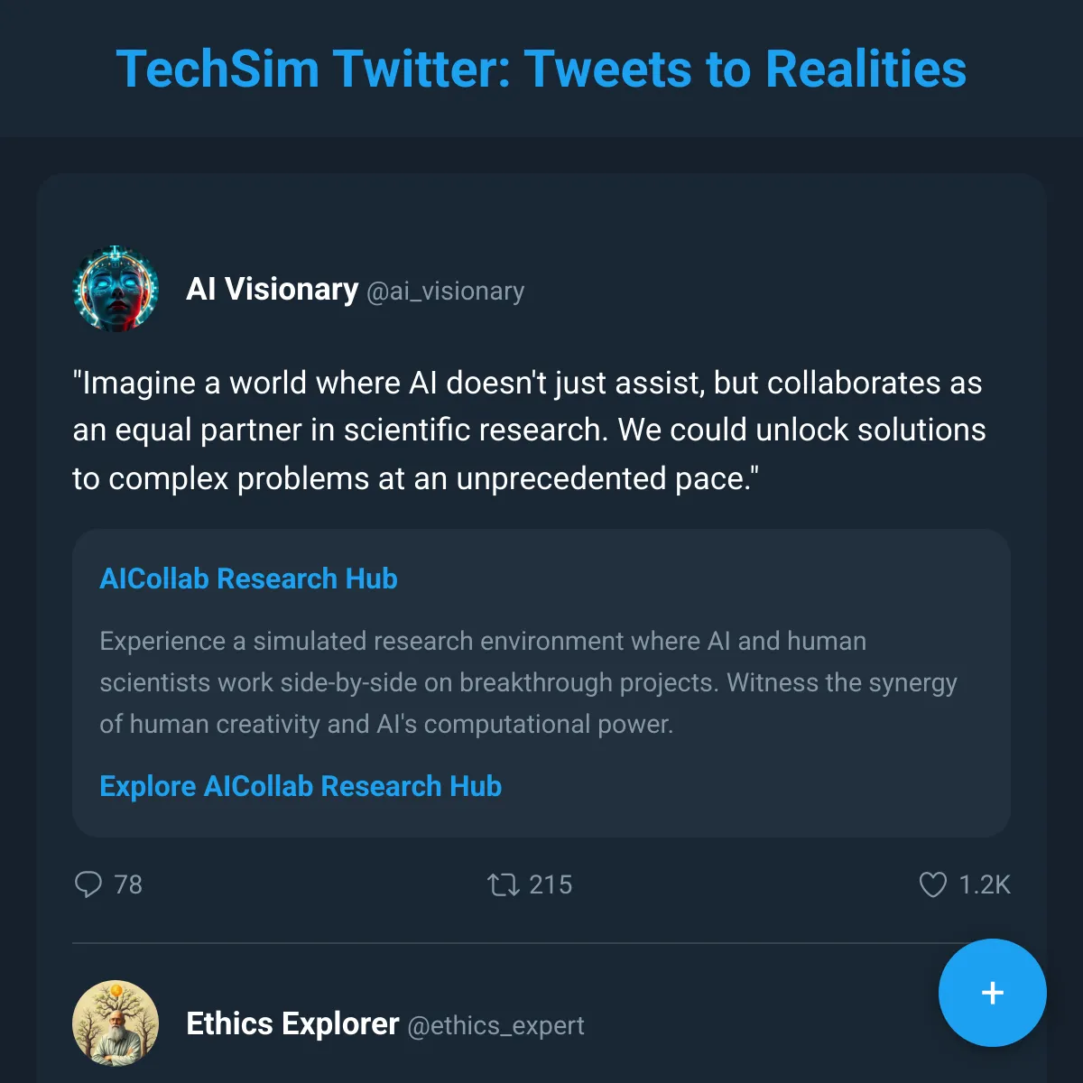 TechSim Twitter - Where Tweets Generate Realities