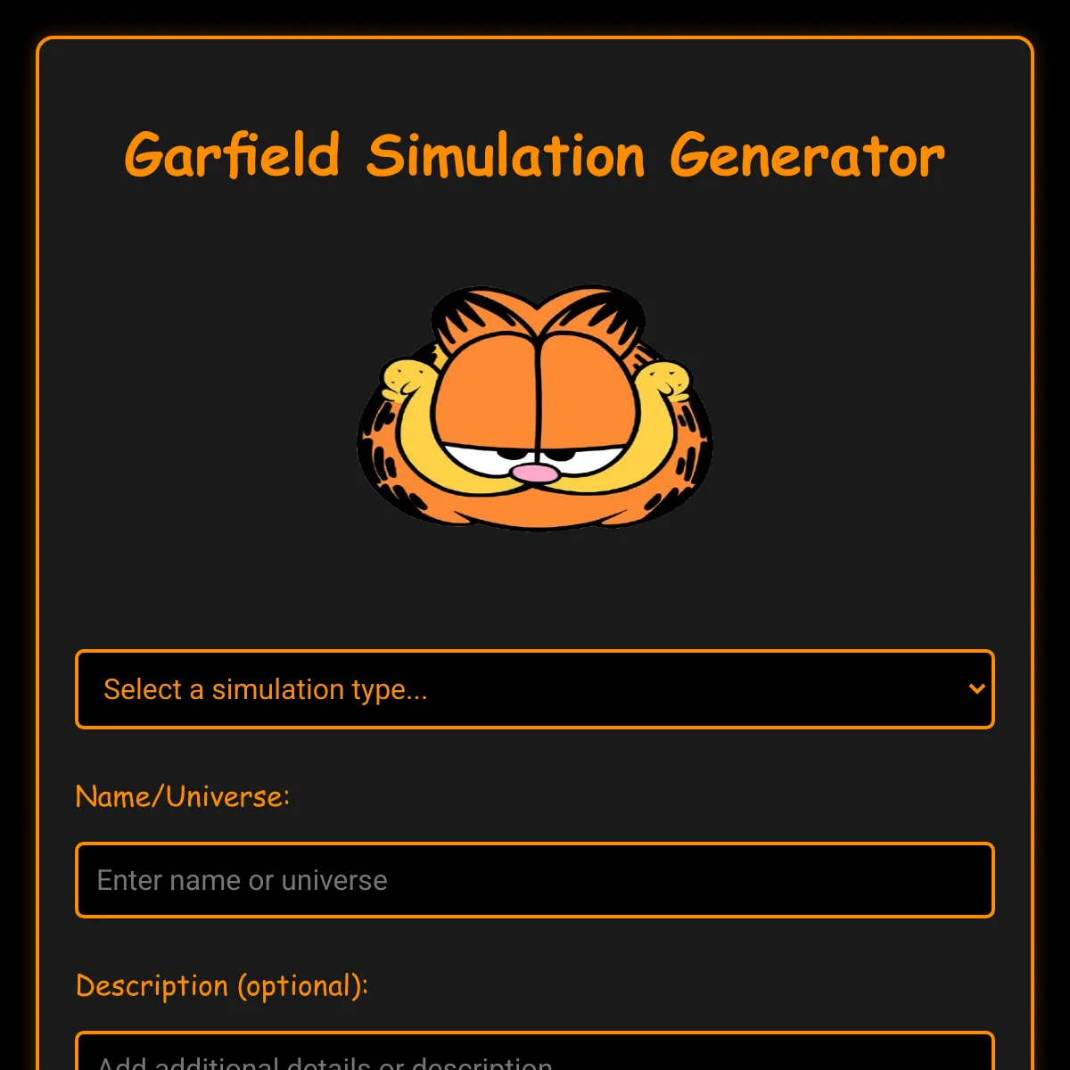 Garfield Simulation Generator