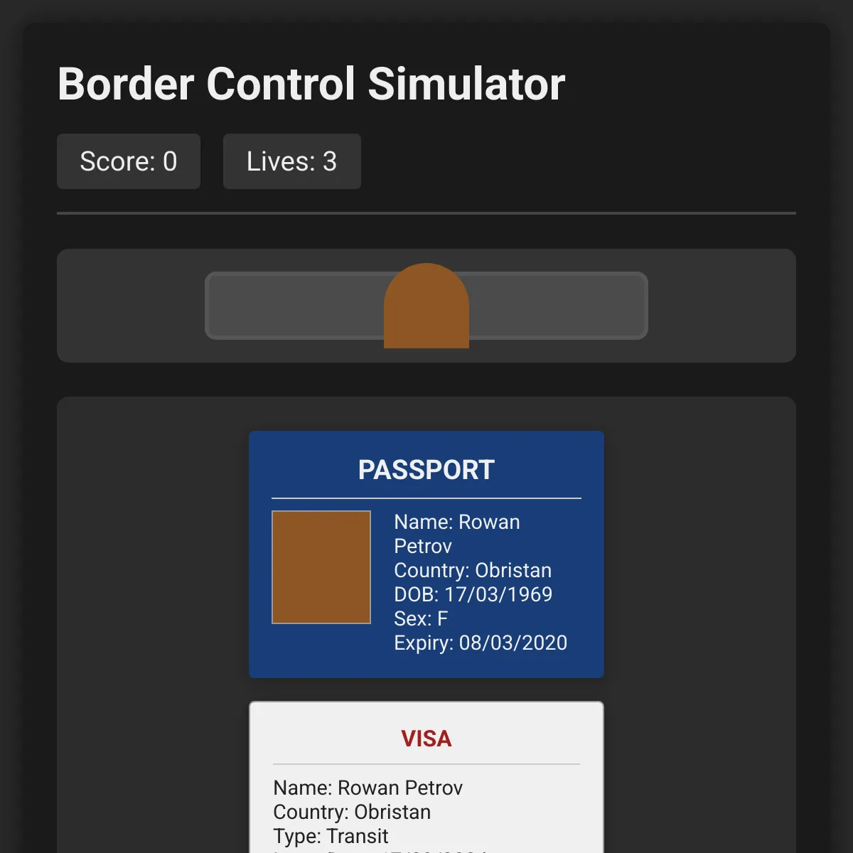 Border Patrol Simulator